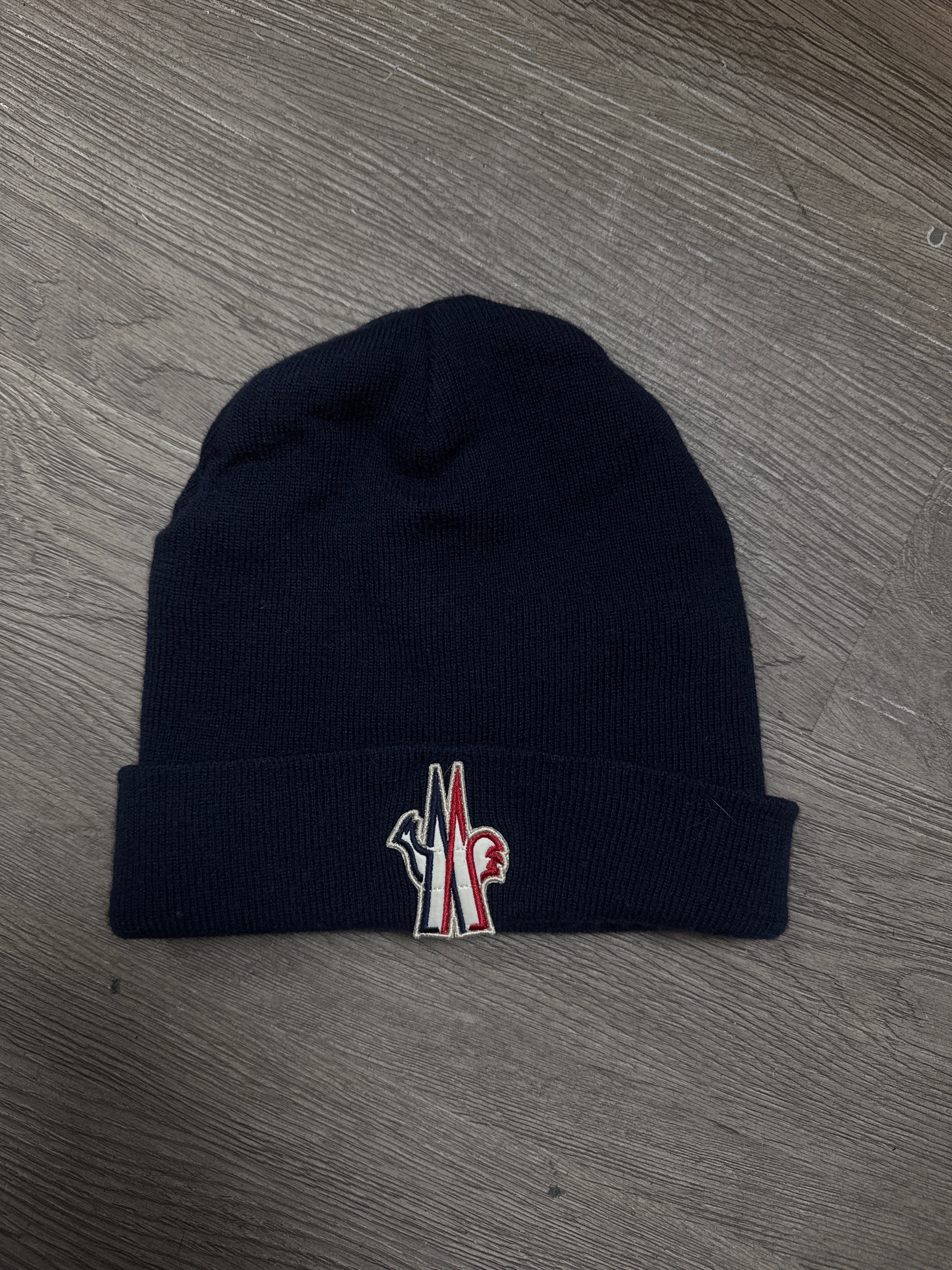 Moncler Navy M Logo Beanie