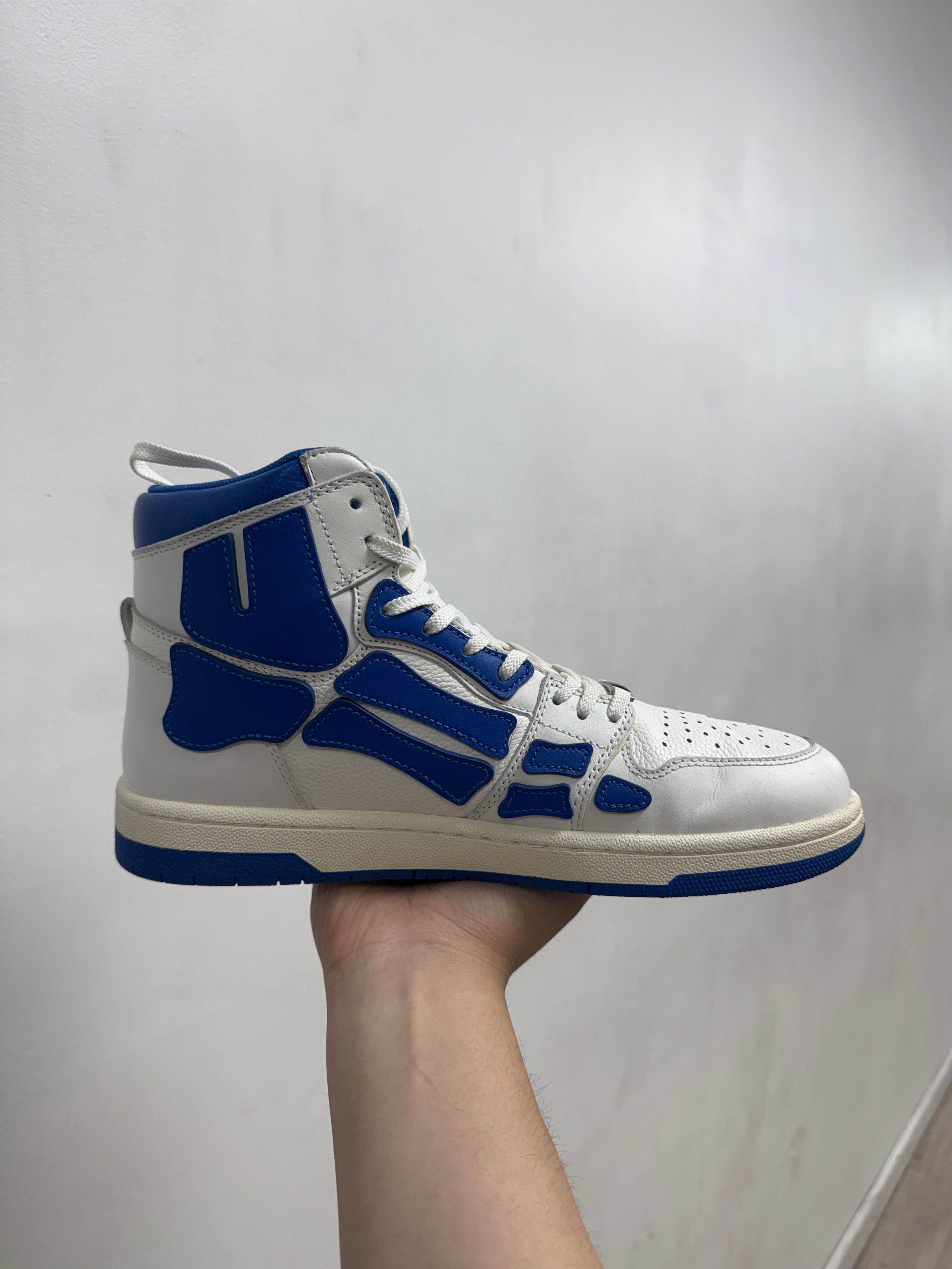 Amiri White Blue Skel Top High Sneakers