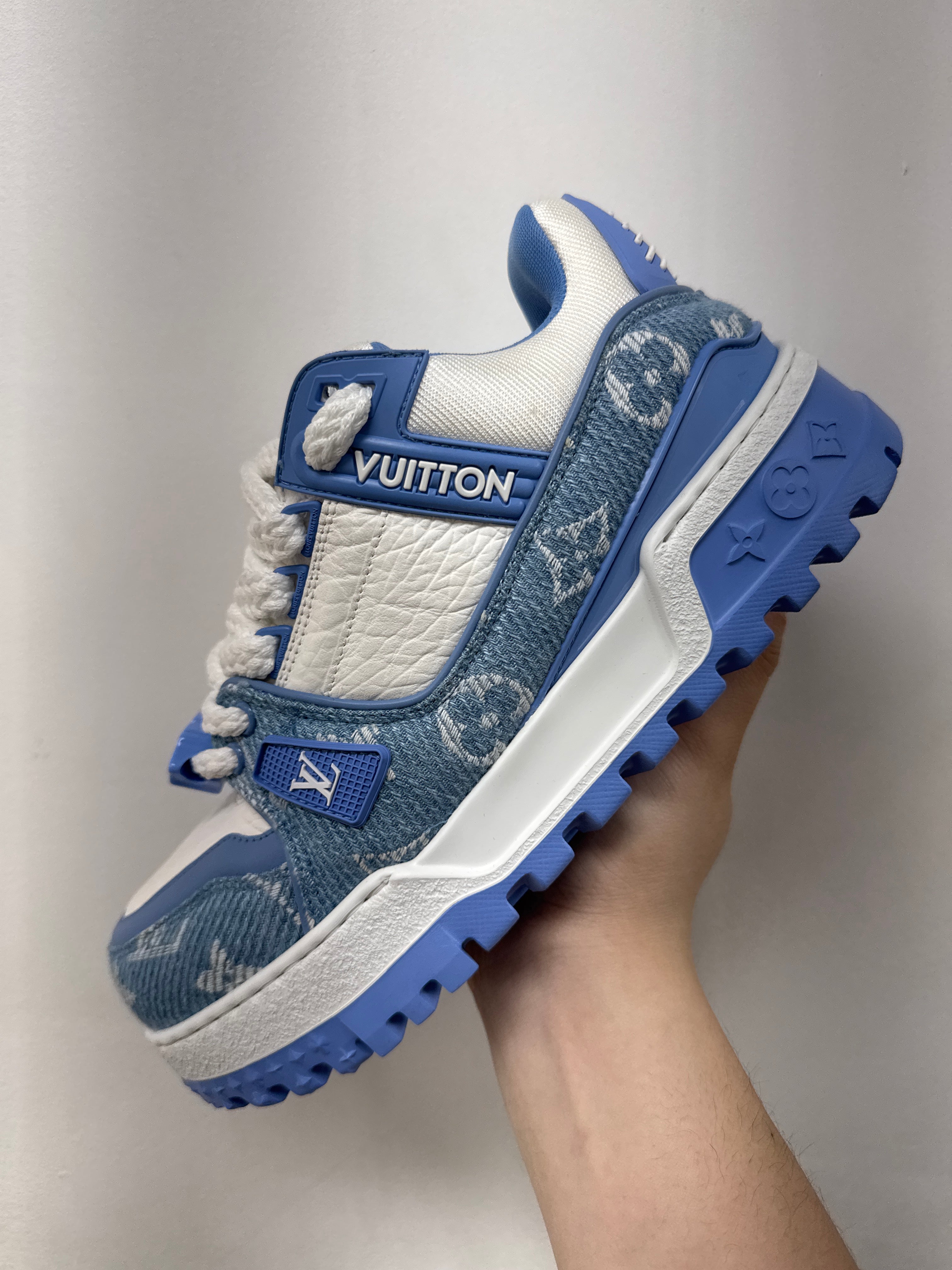 Louis Vuitton Blue White Denim Maxi Sneakers