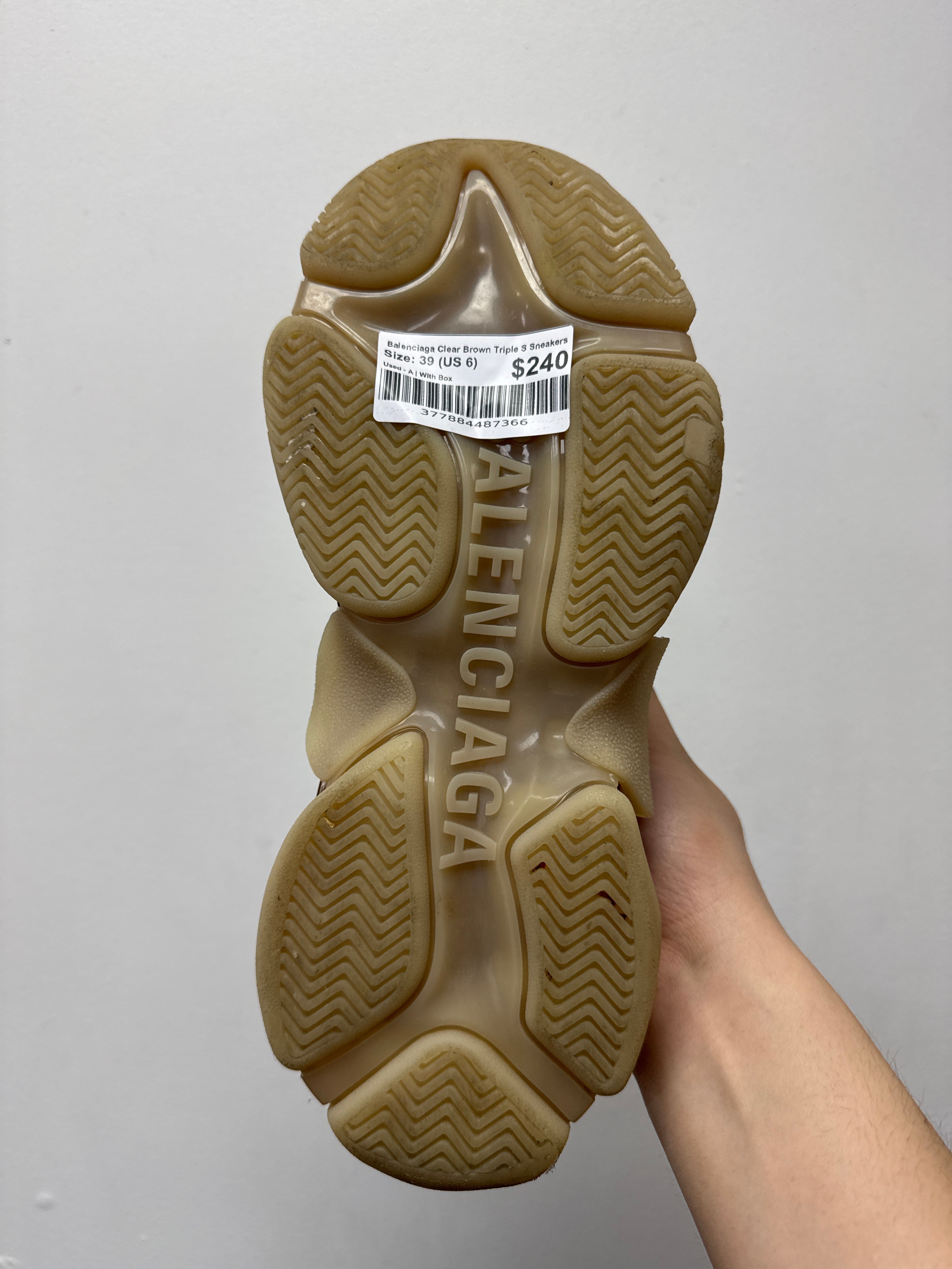 Balenciaga Clear Brown Triple S Sneakers