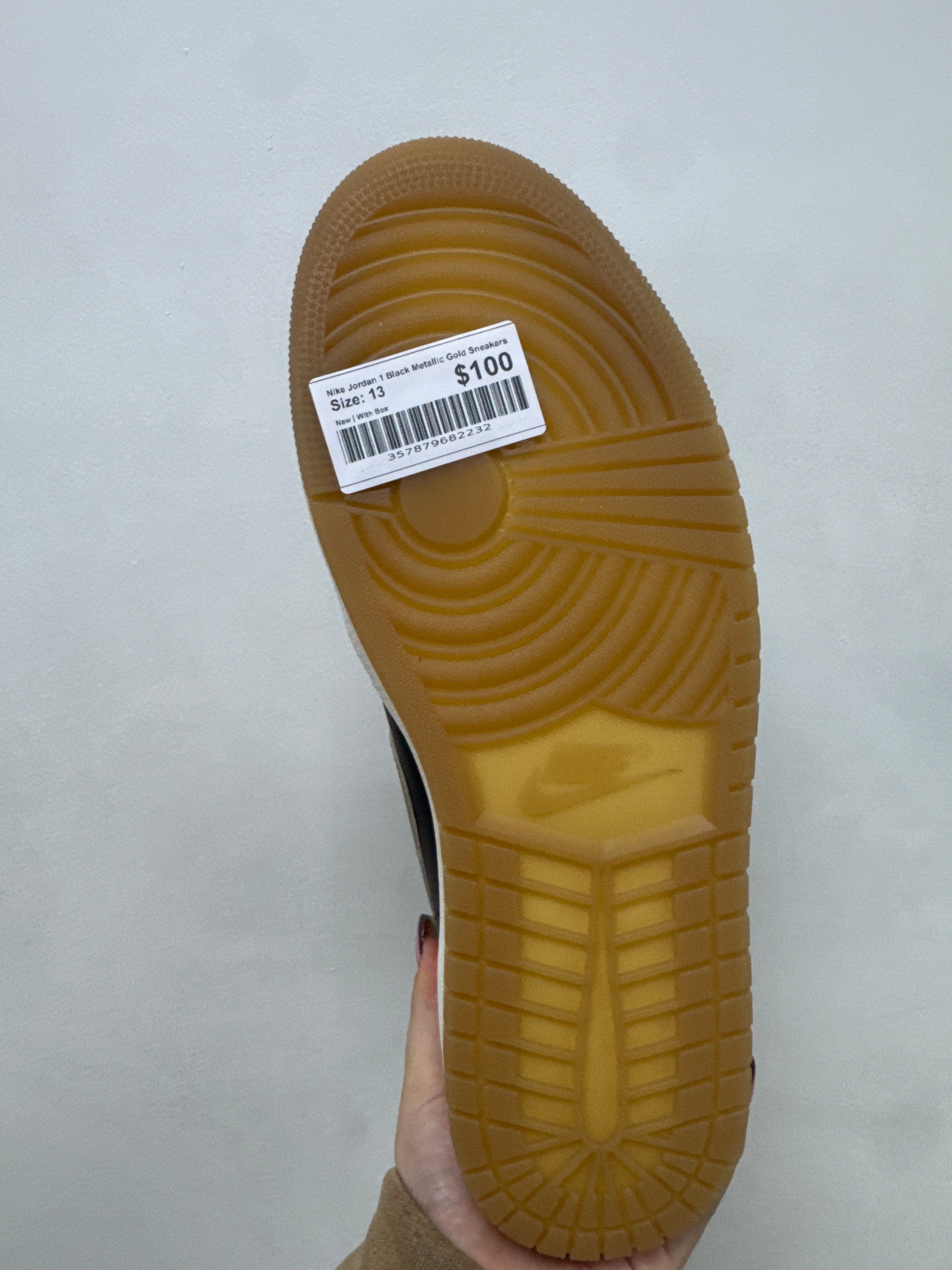 Nike Jordan 1 Black Metallic Gold Sneakers