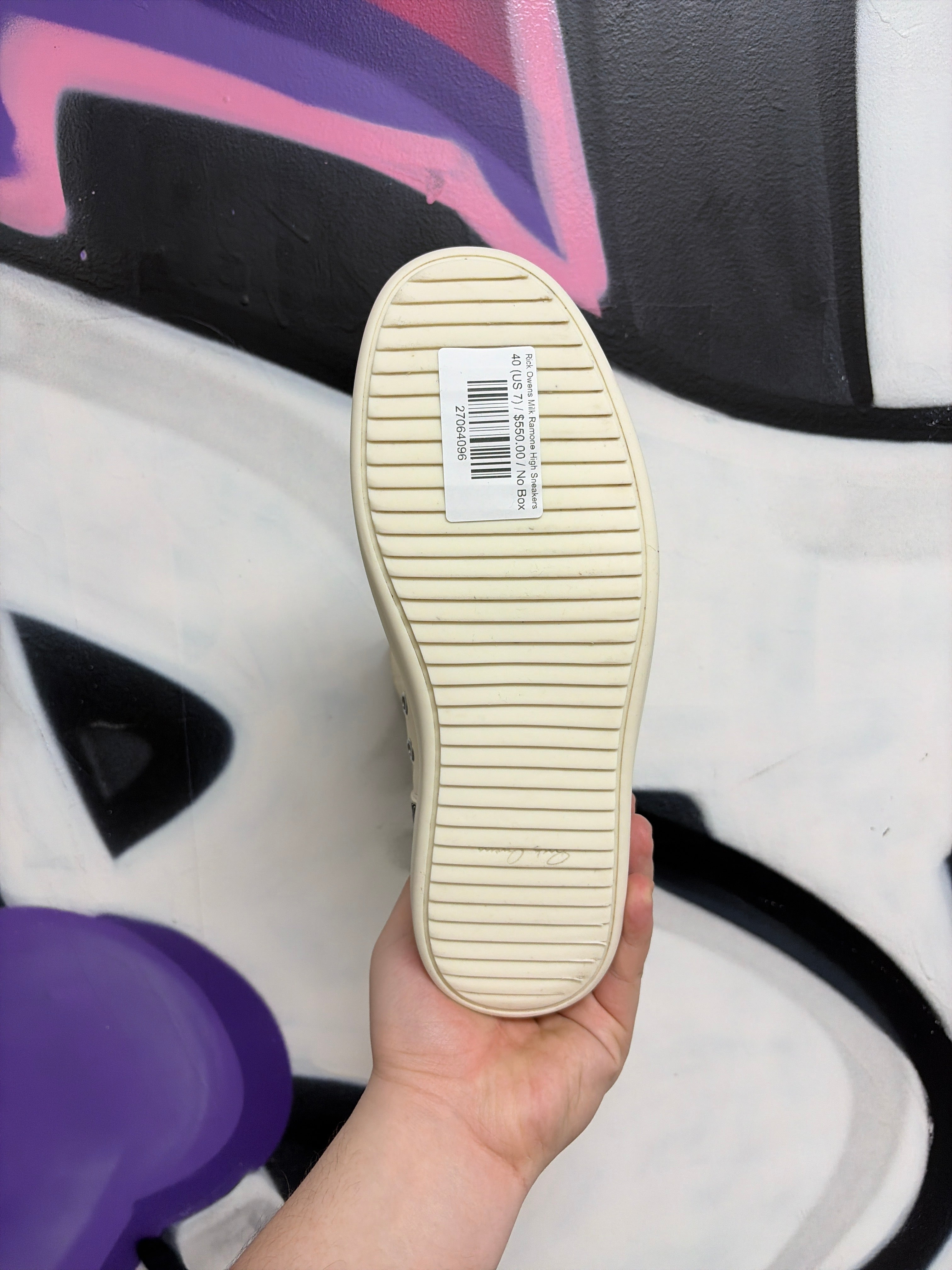 Rick Owens Milk Ramone High Sneakers