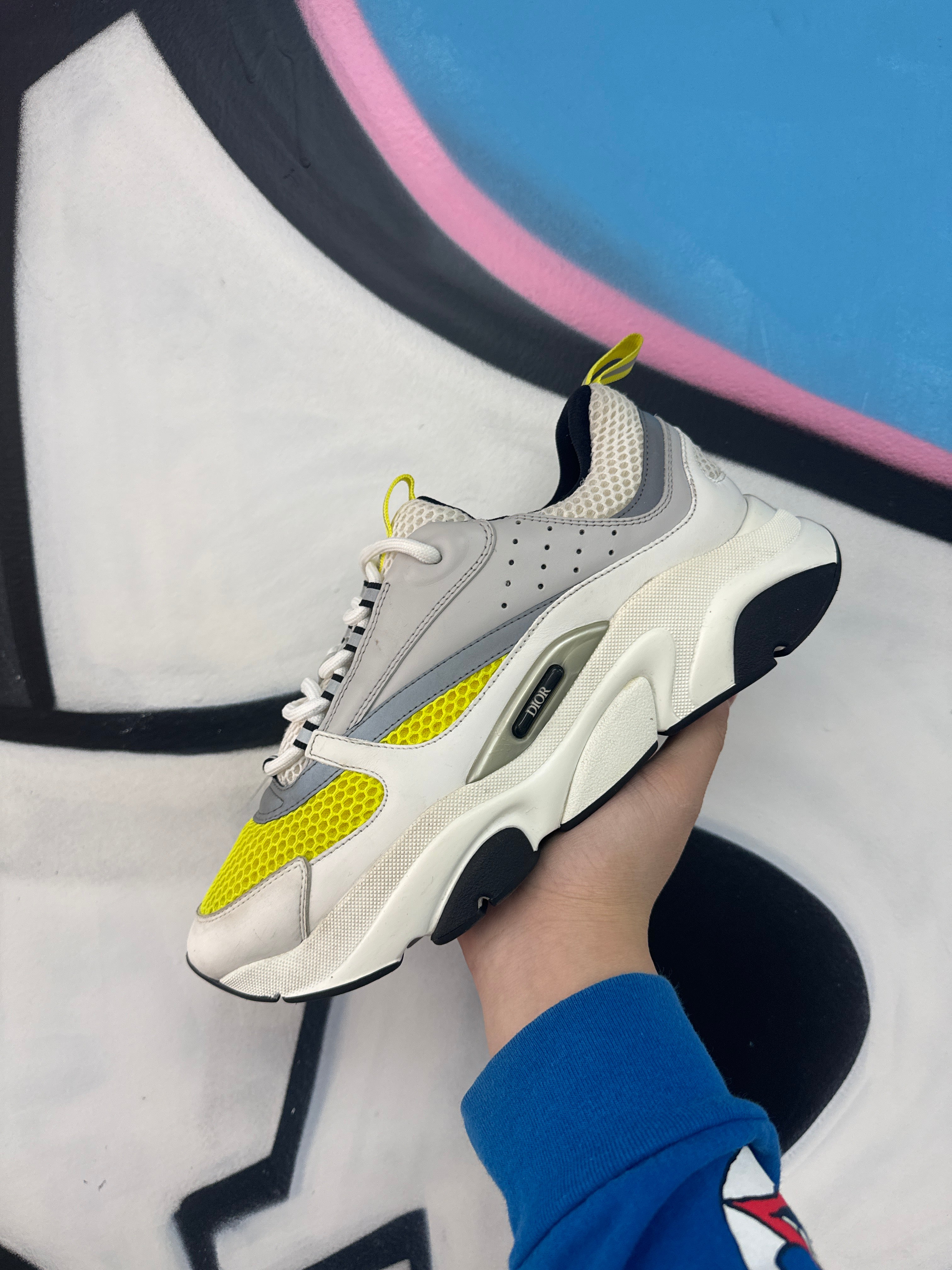 Dior B22 White Lime Sneakers