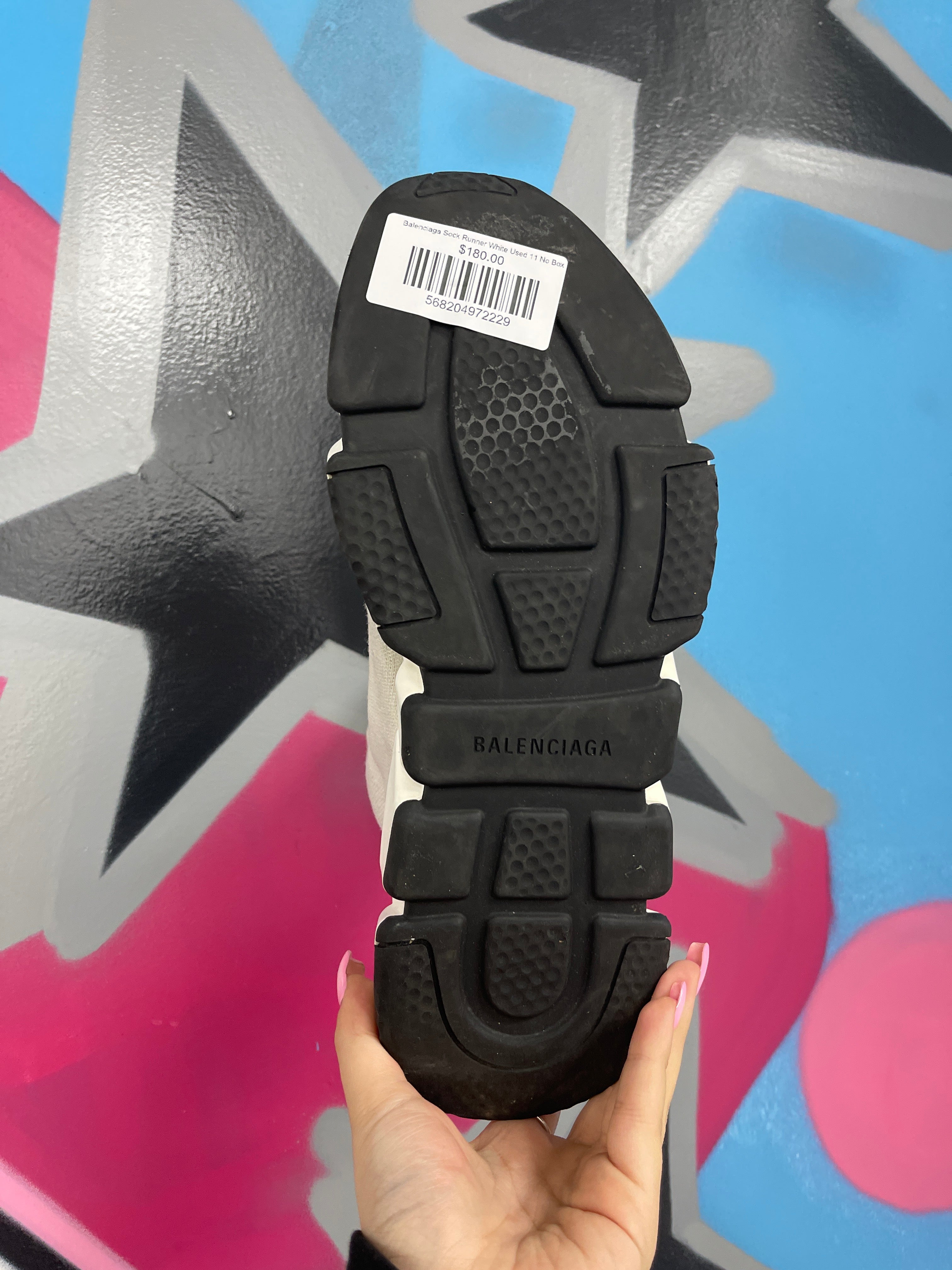 Balenciaga Sock Runner White Used 11 No Box