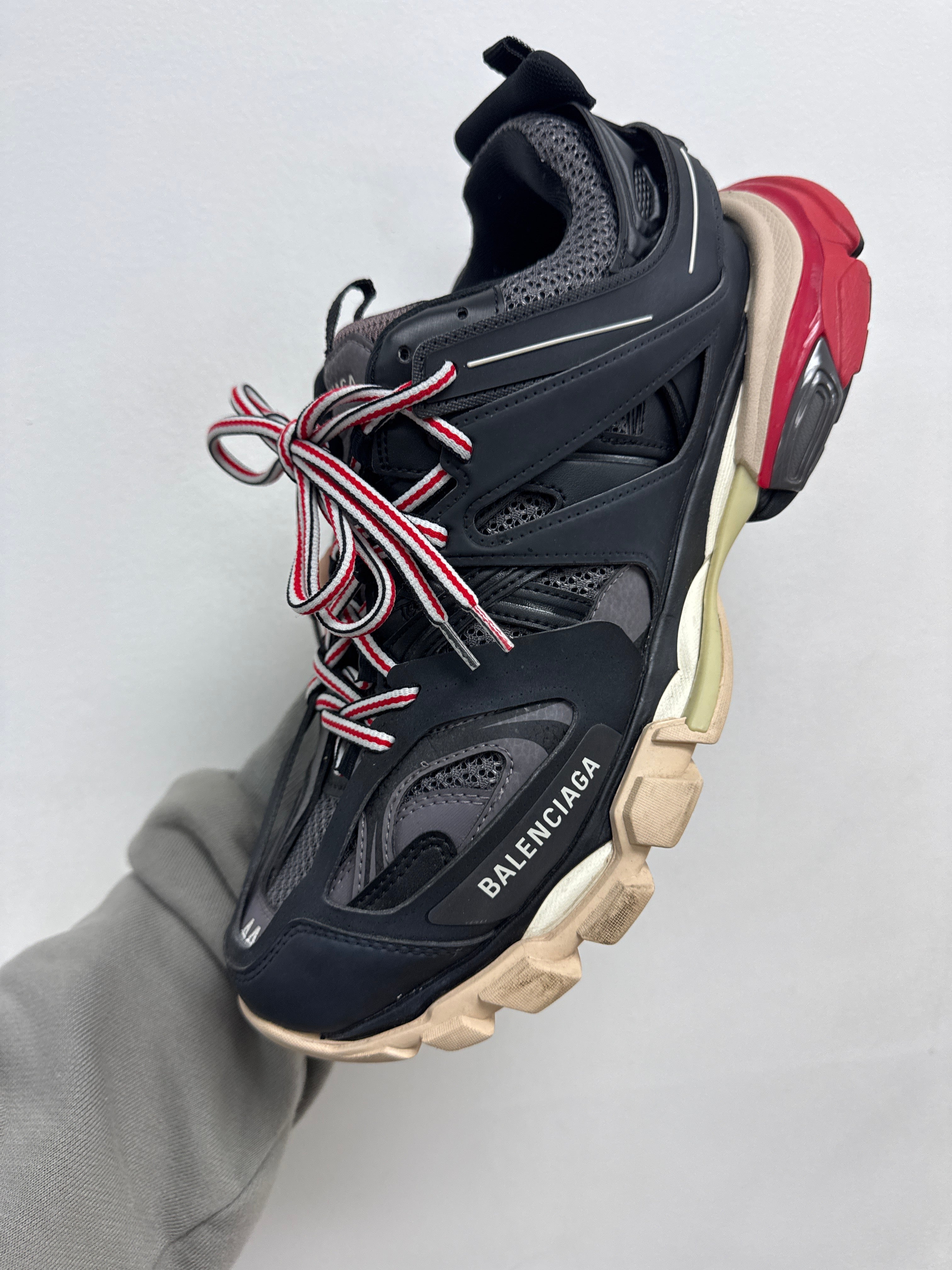 Balenciaga Black Red Track Sneakers