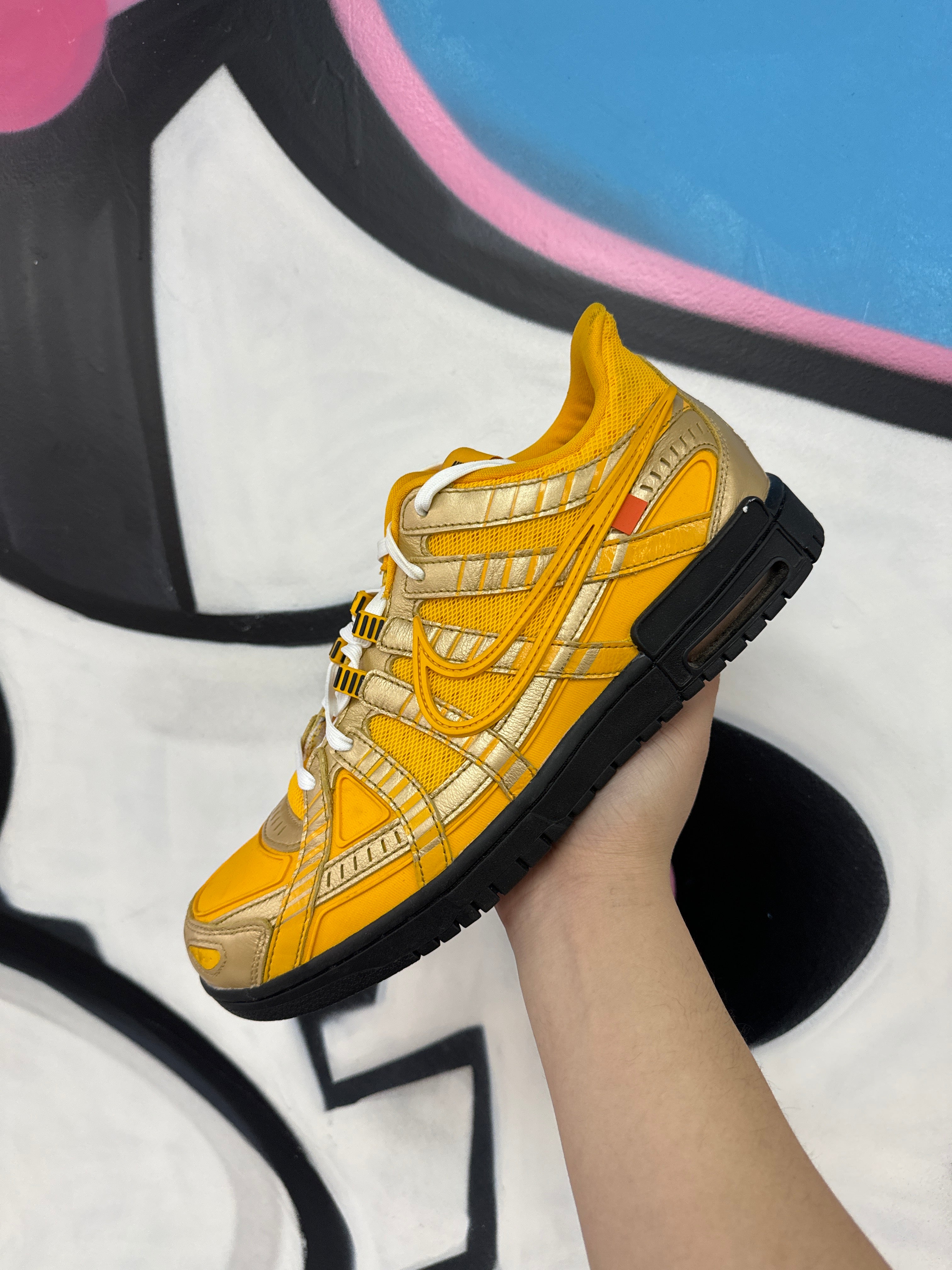 Nike Off White Yellow Rubber Dunk Sneakers