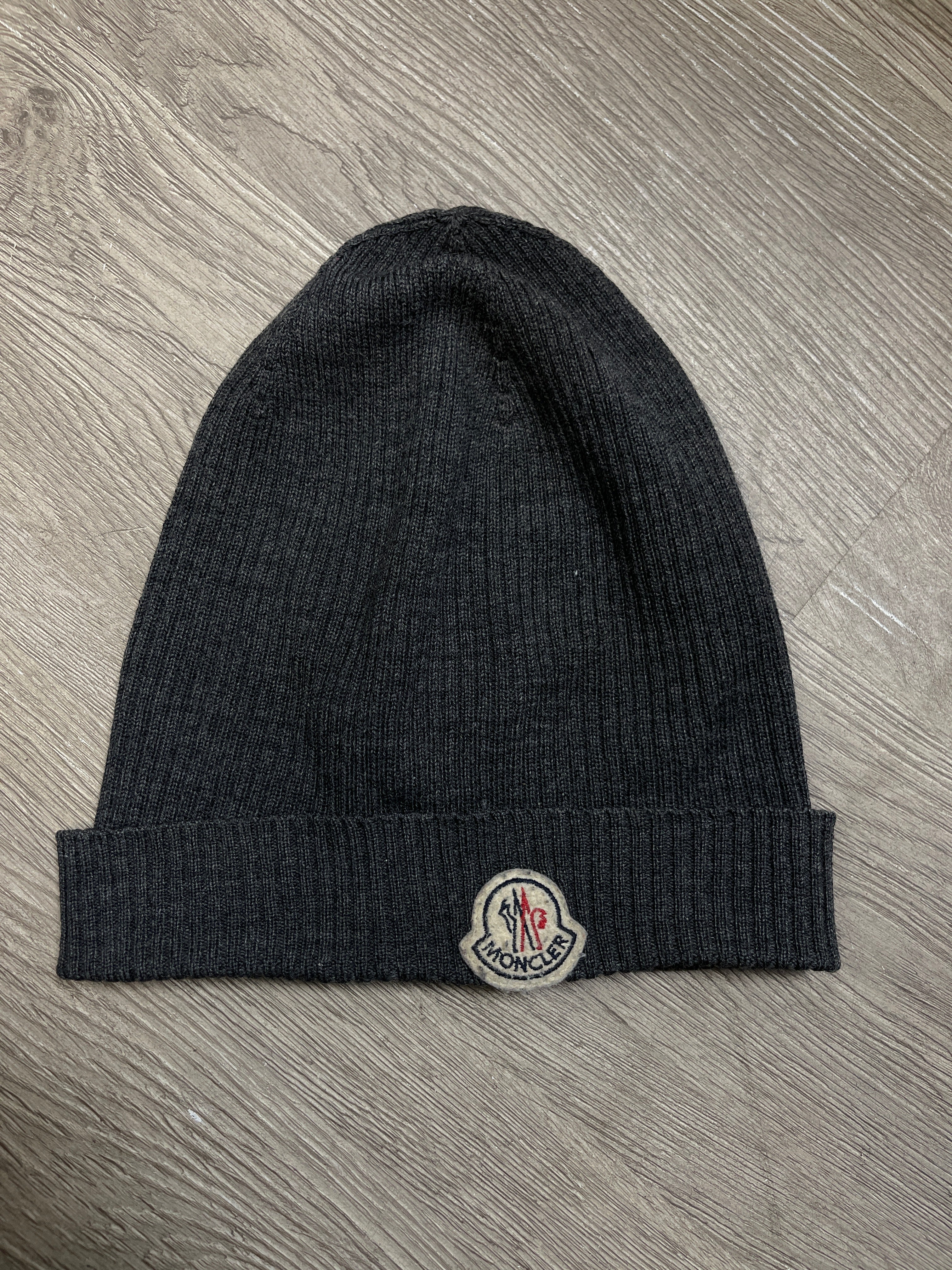 Moncler Grey Logo Beanie