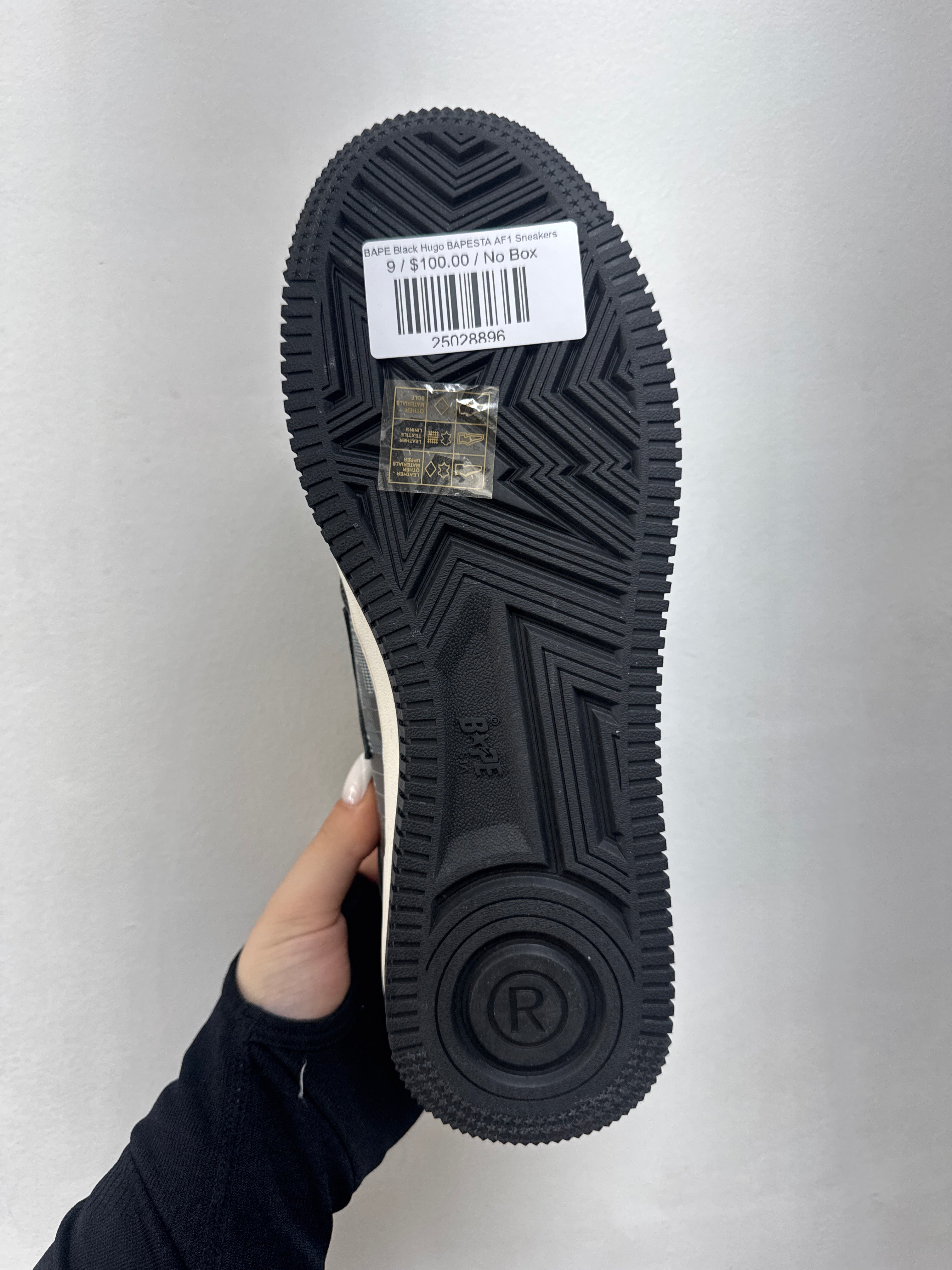 BAPE Black Hugo BAPESTA AF1 Sneakers