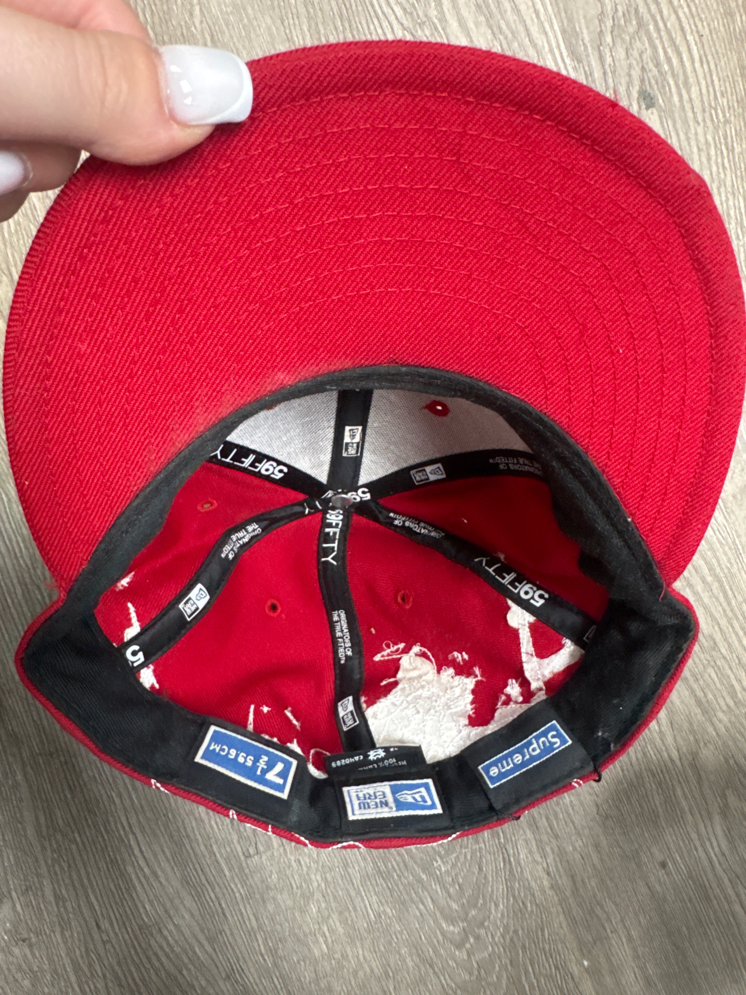 Supreme Red Futura Script Hat