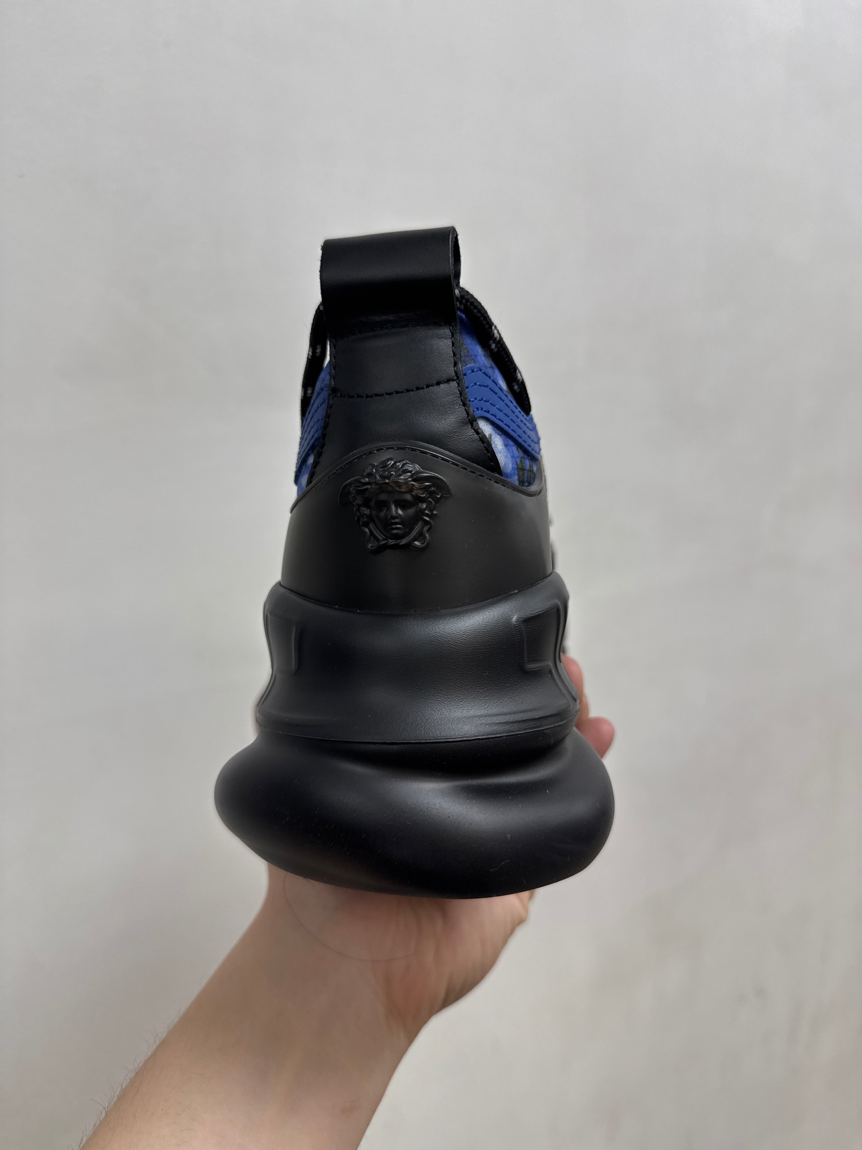 Versace Black Blue Chain Reaction Sneakers