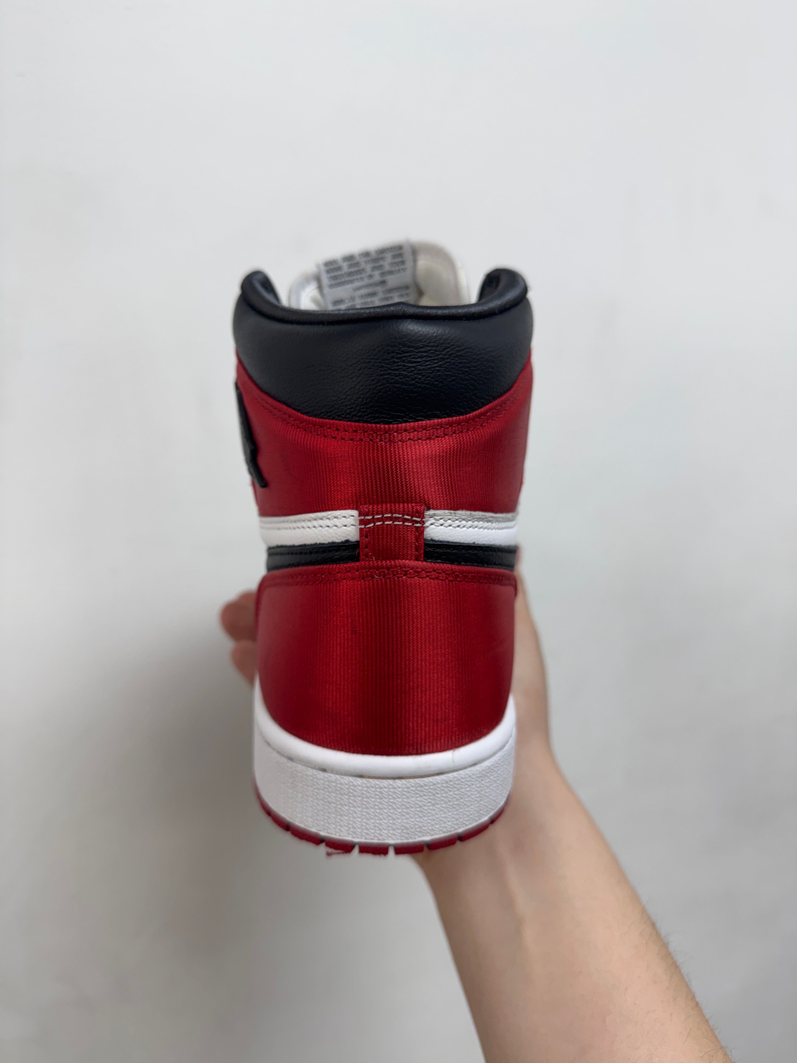 Jordan 1 Satin Black Toe Sneakers