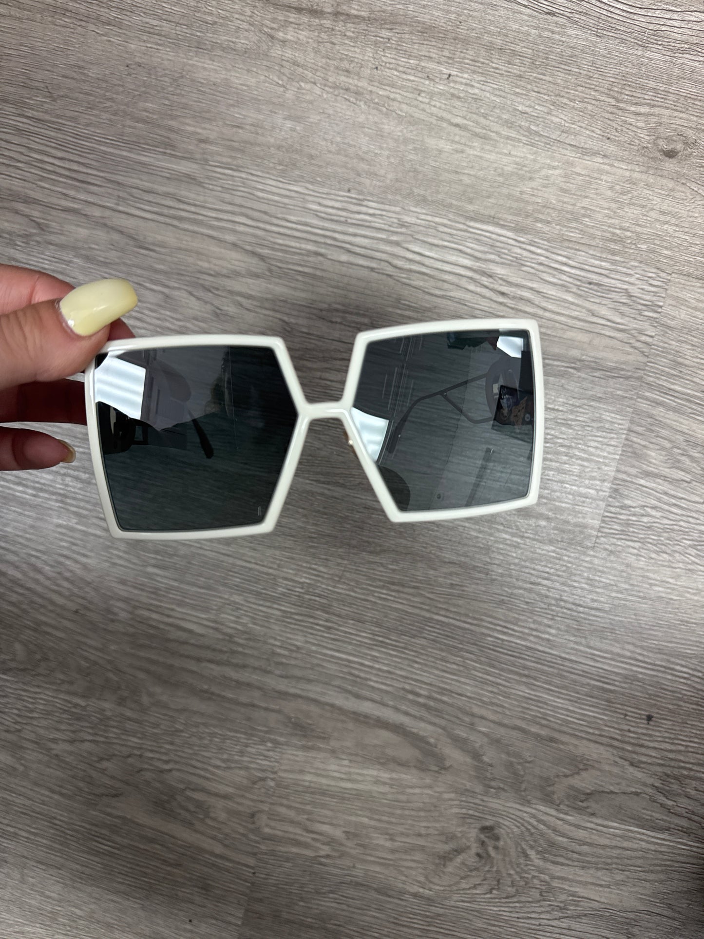 Dior White Sunglasses Used With Box