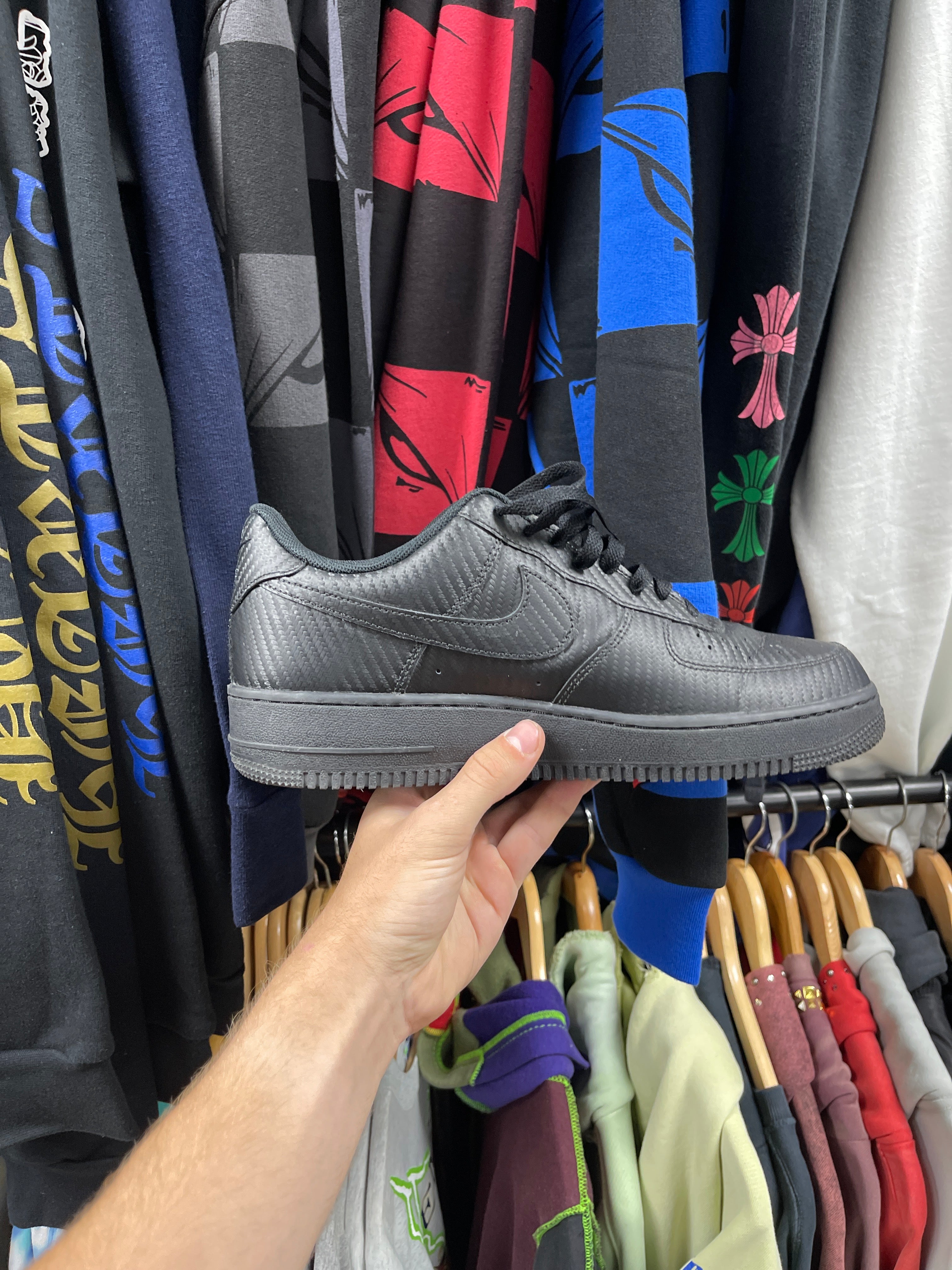 Nike Black Carbon Fiber AF1 Sneakers