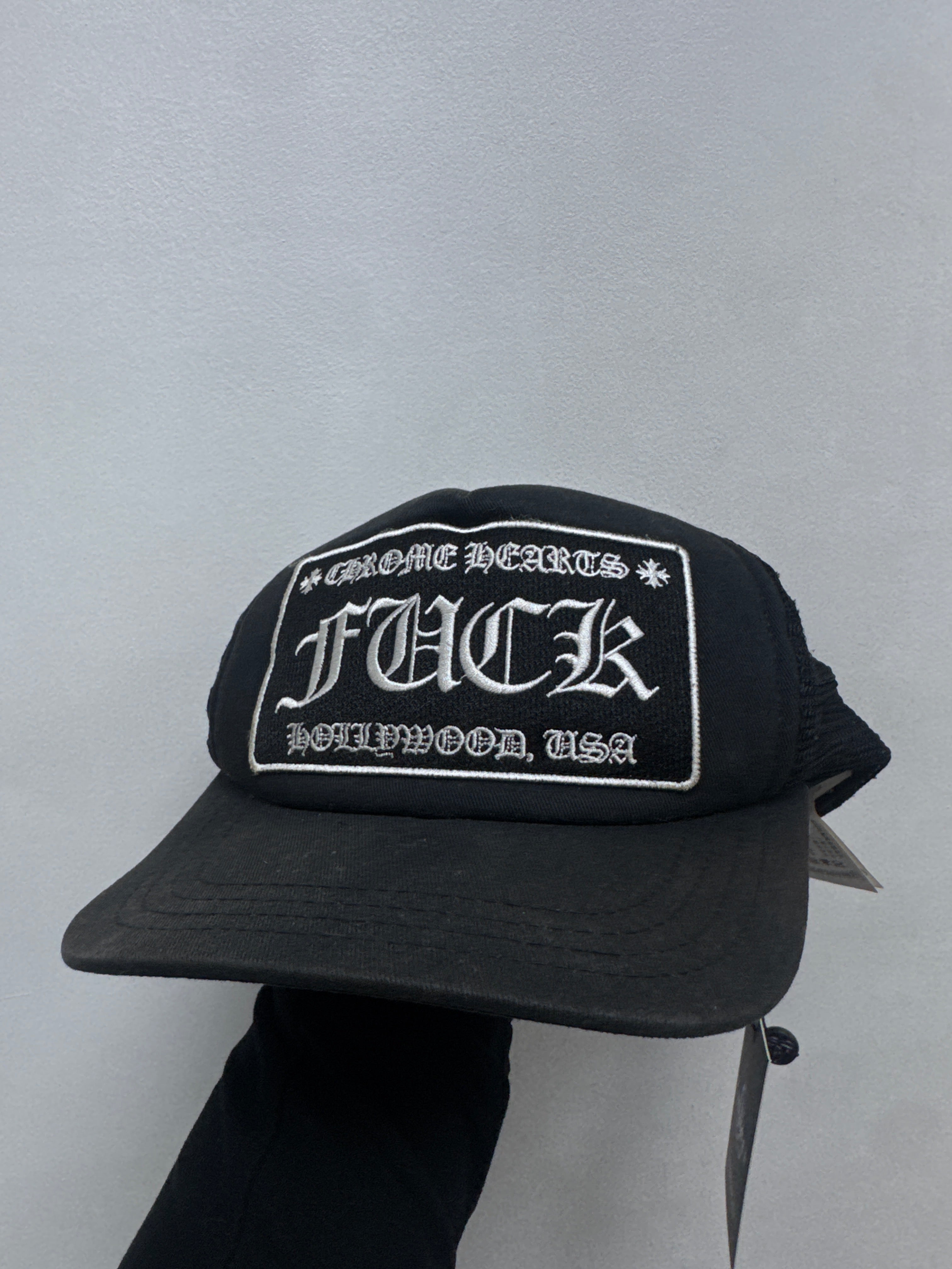 Chrome Hearts Black F*CK Trucker Hat