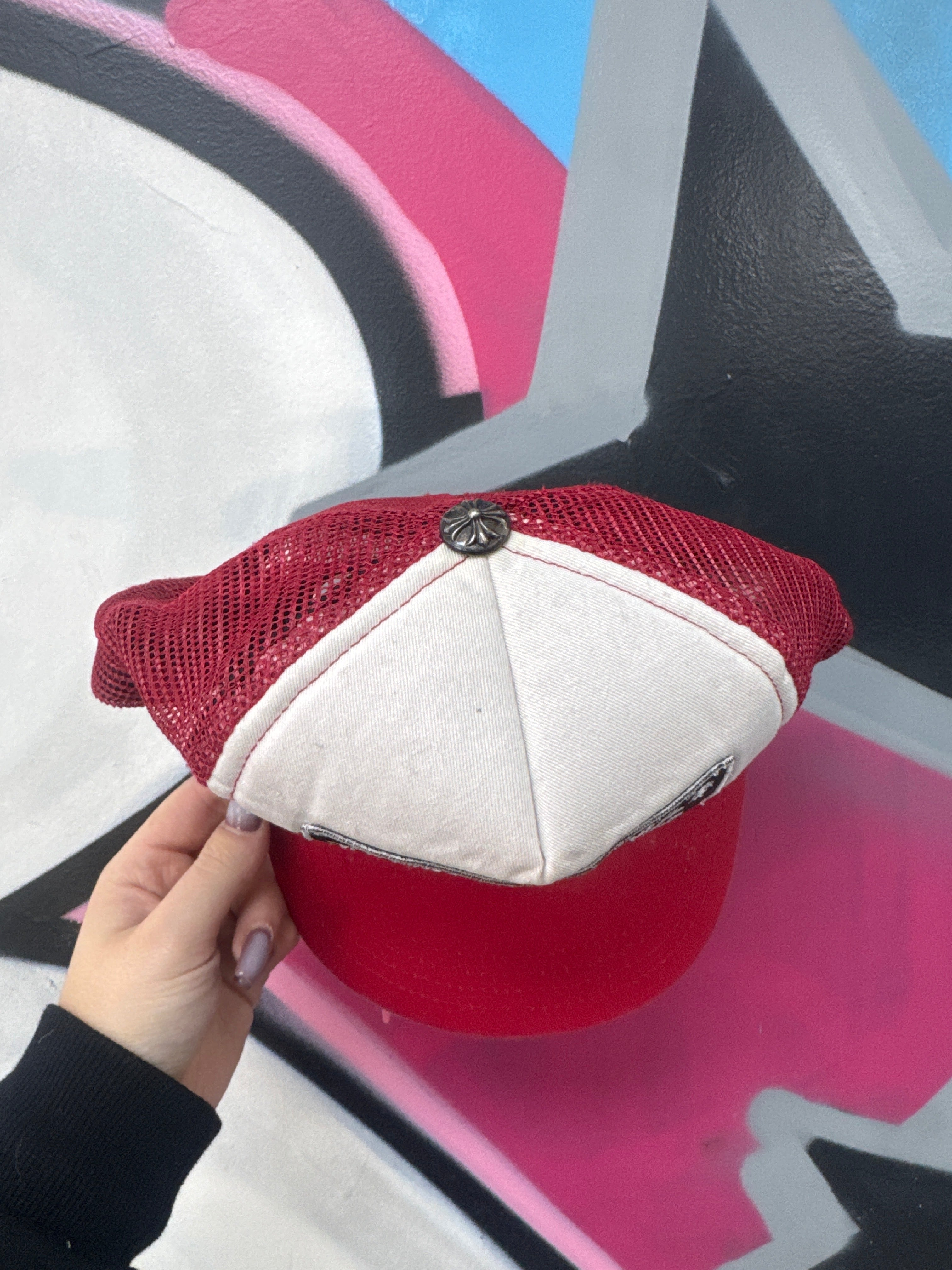 Chrome Hearts White Red F*ck Cap