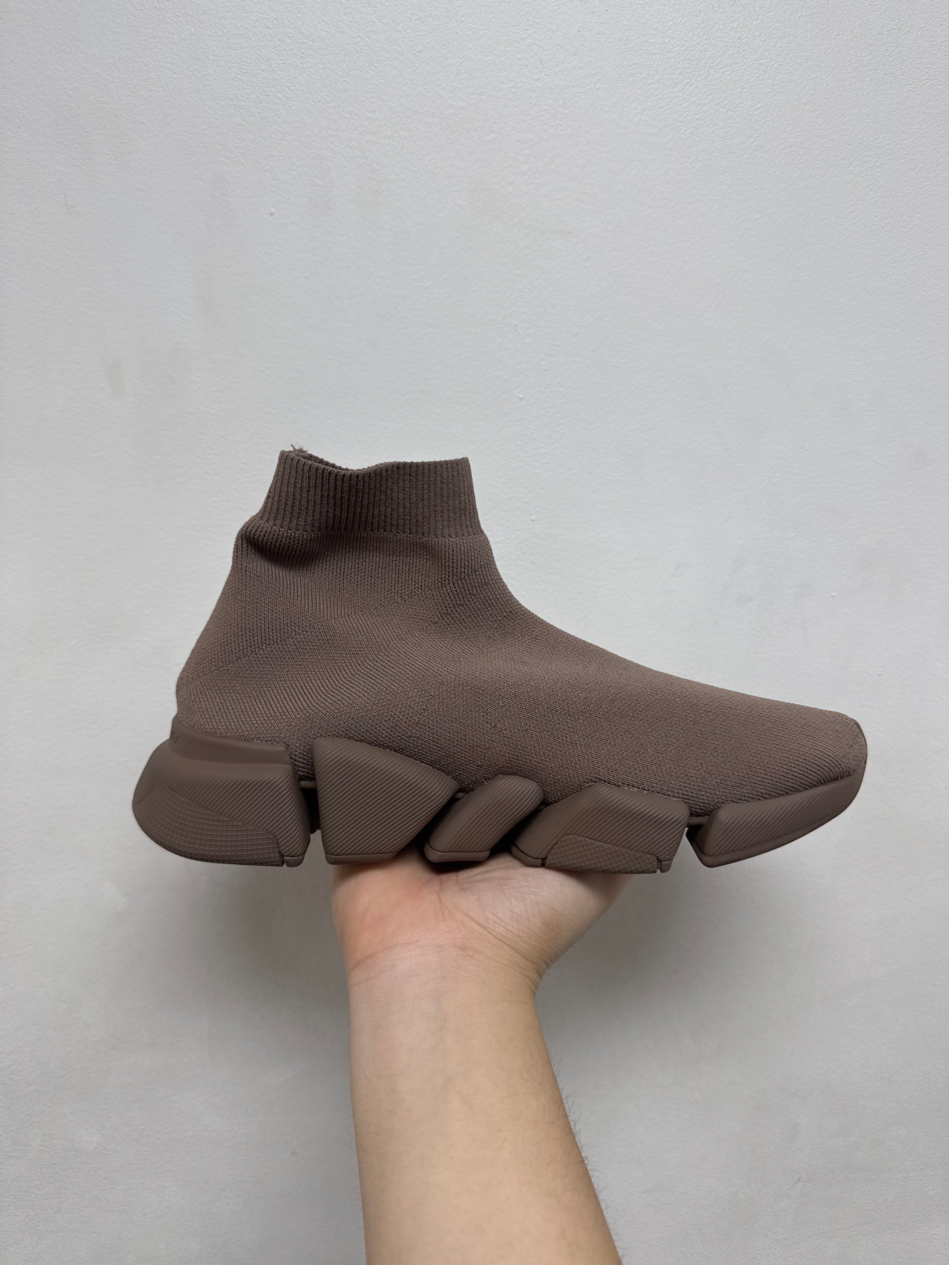 Balenciaga Tan Sock Runner Sneakers