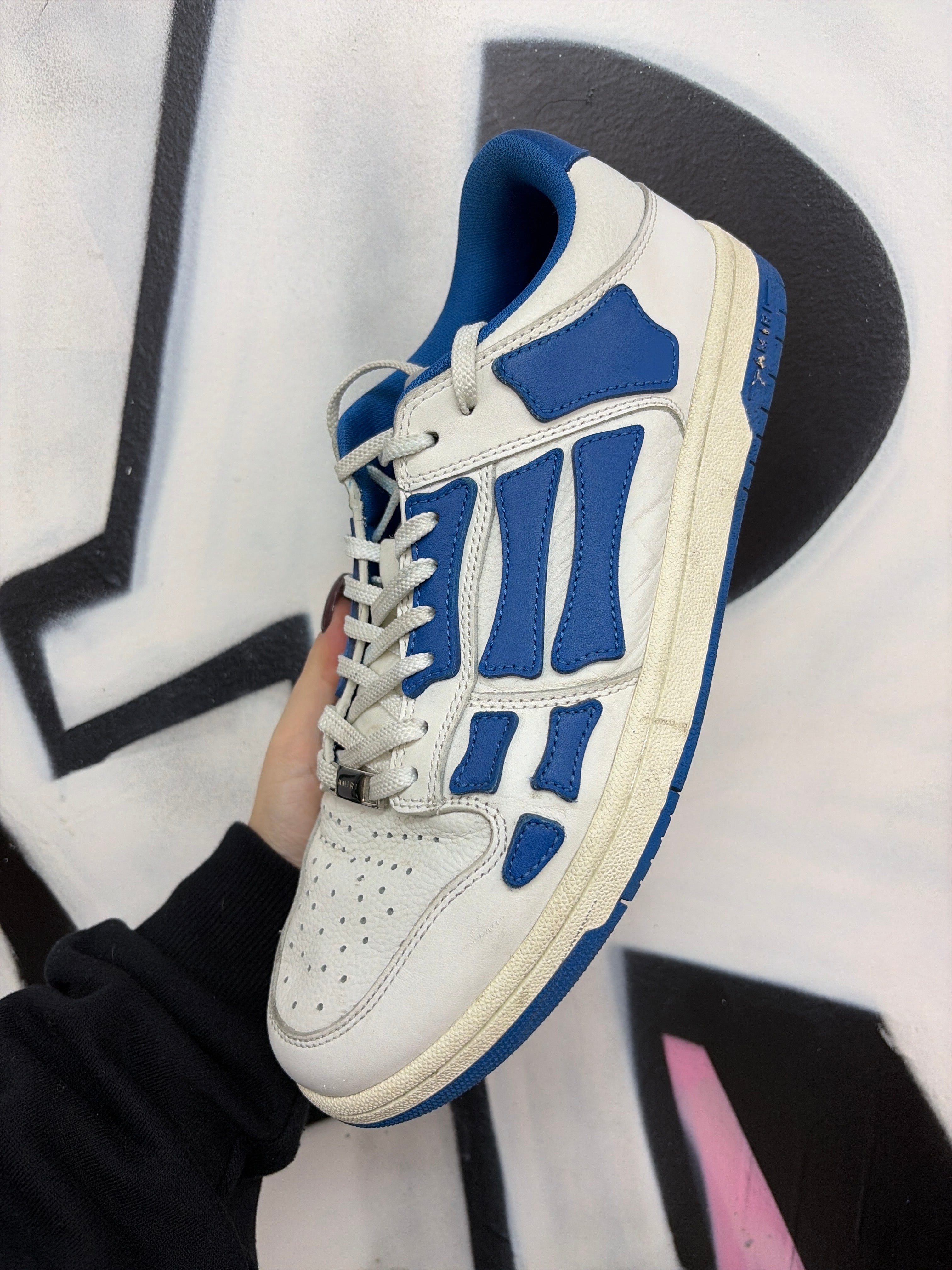 Amiri Blue White Skel Top Low Sneakers