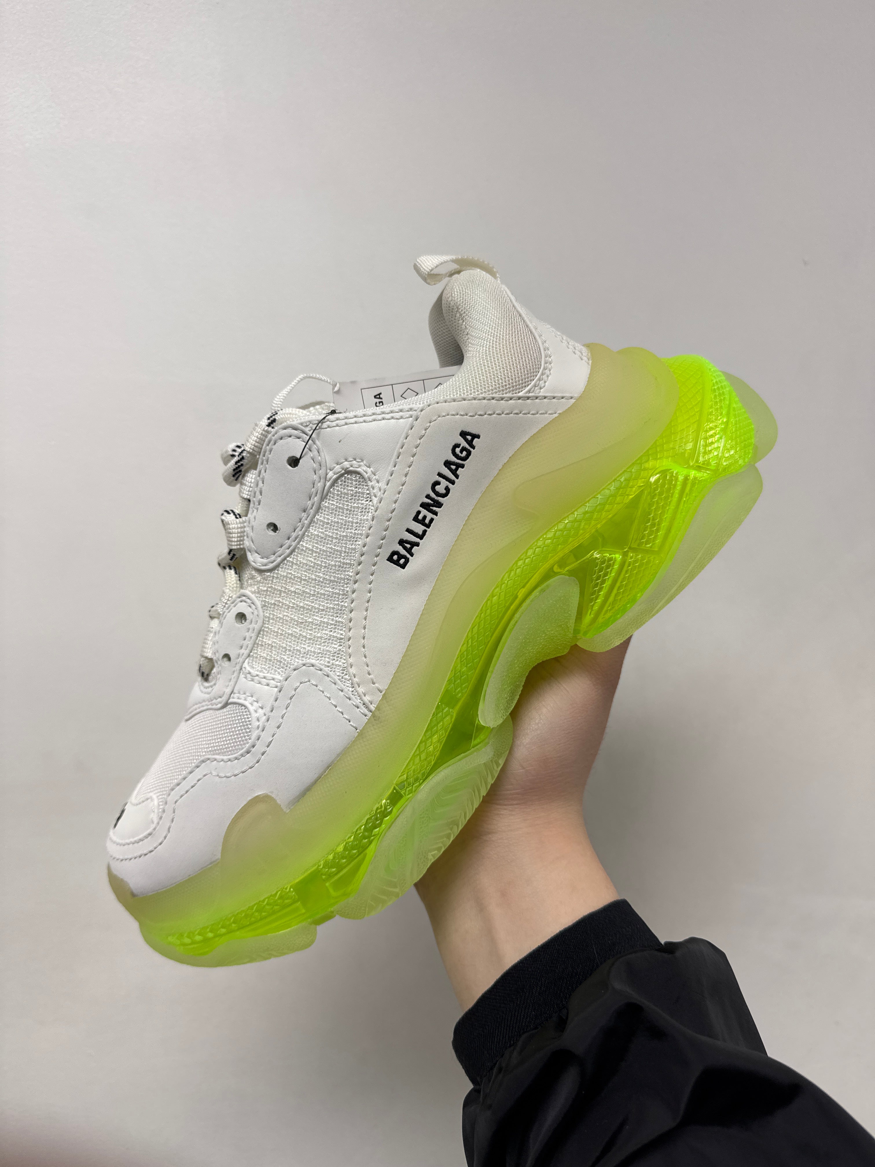 Balenciaga White Neon Clear Sole Sneakers