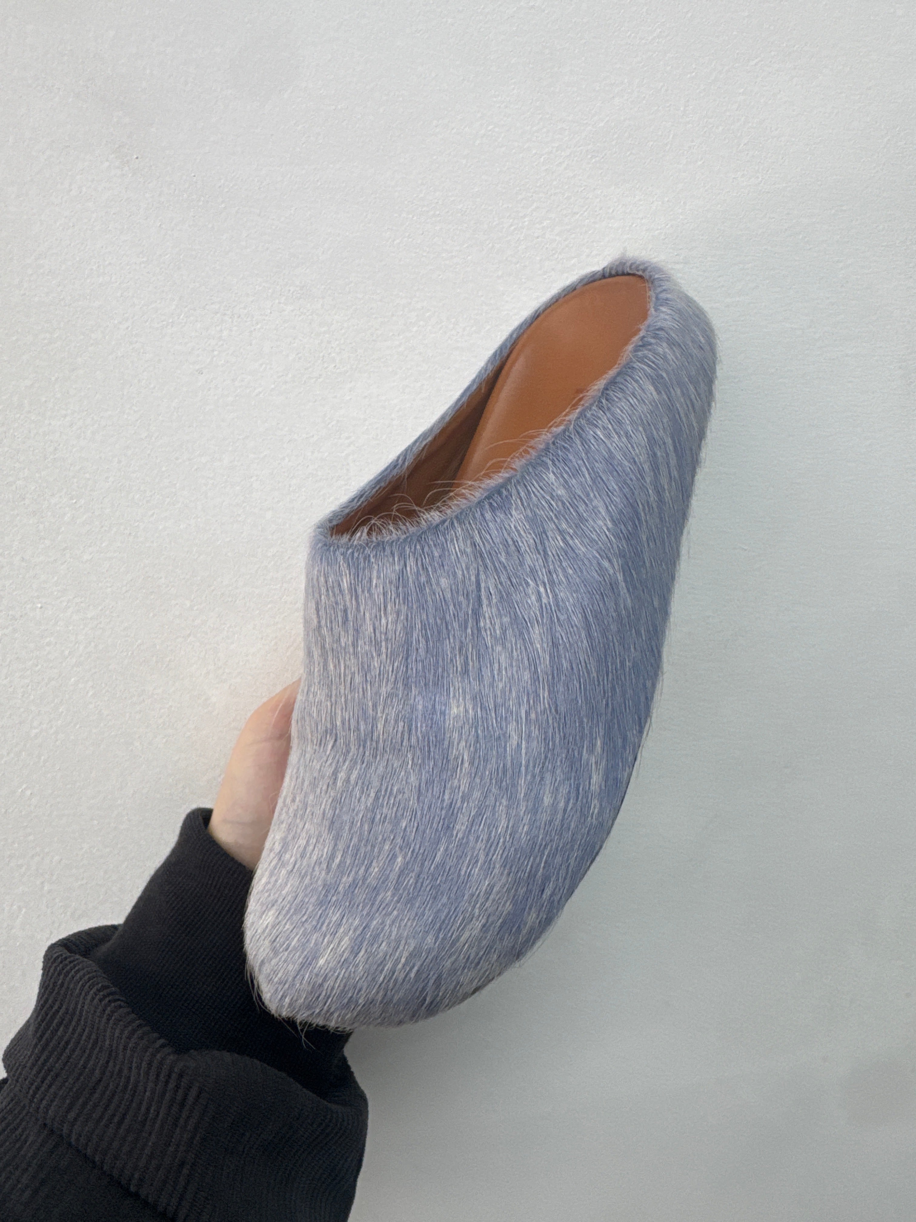 Marni Fur Baby Blue Slides