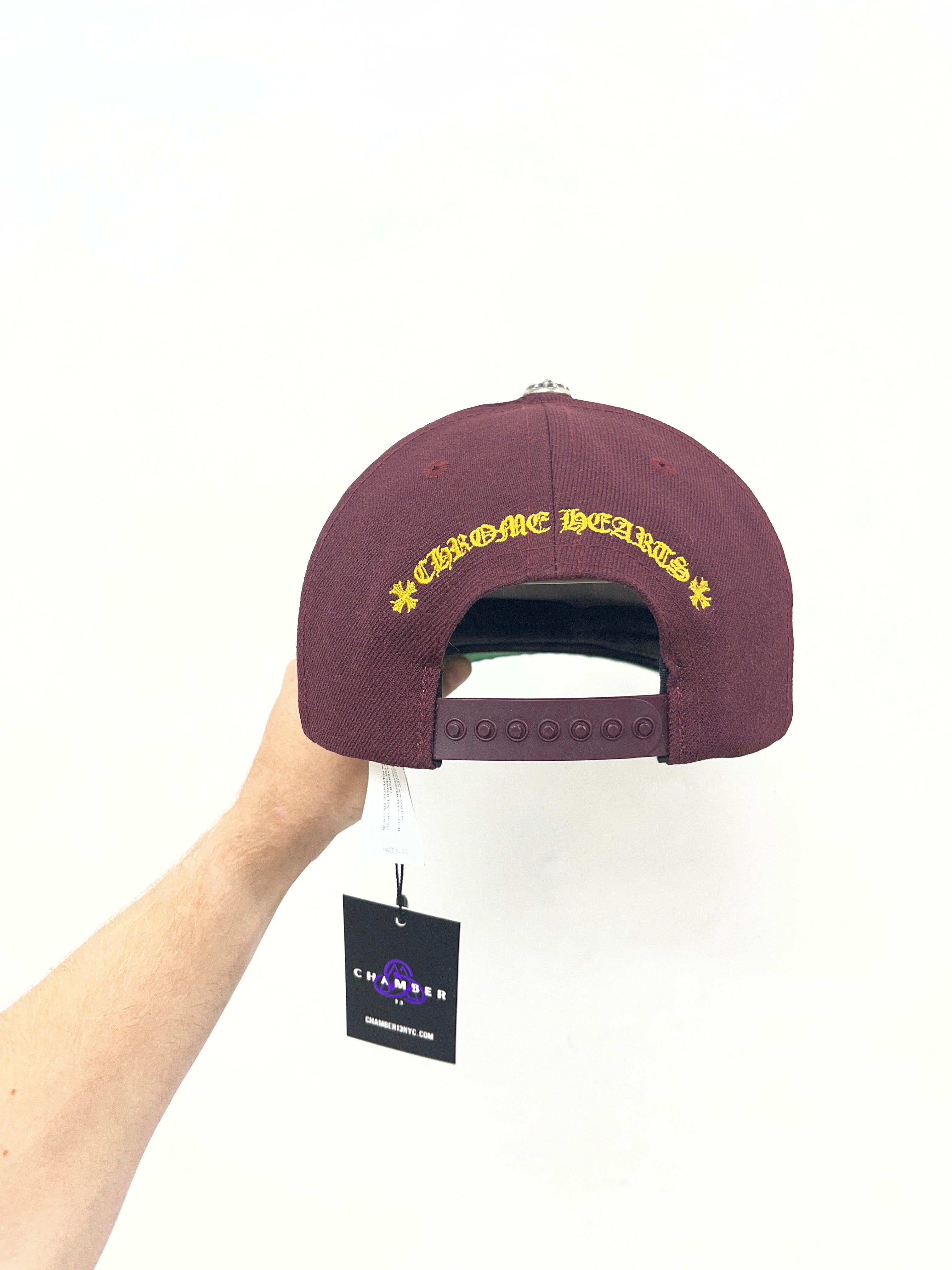 Chrome Hearts Maroon Gold Baseball Trucker Hat