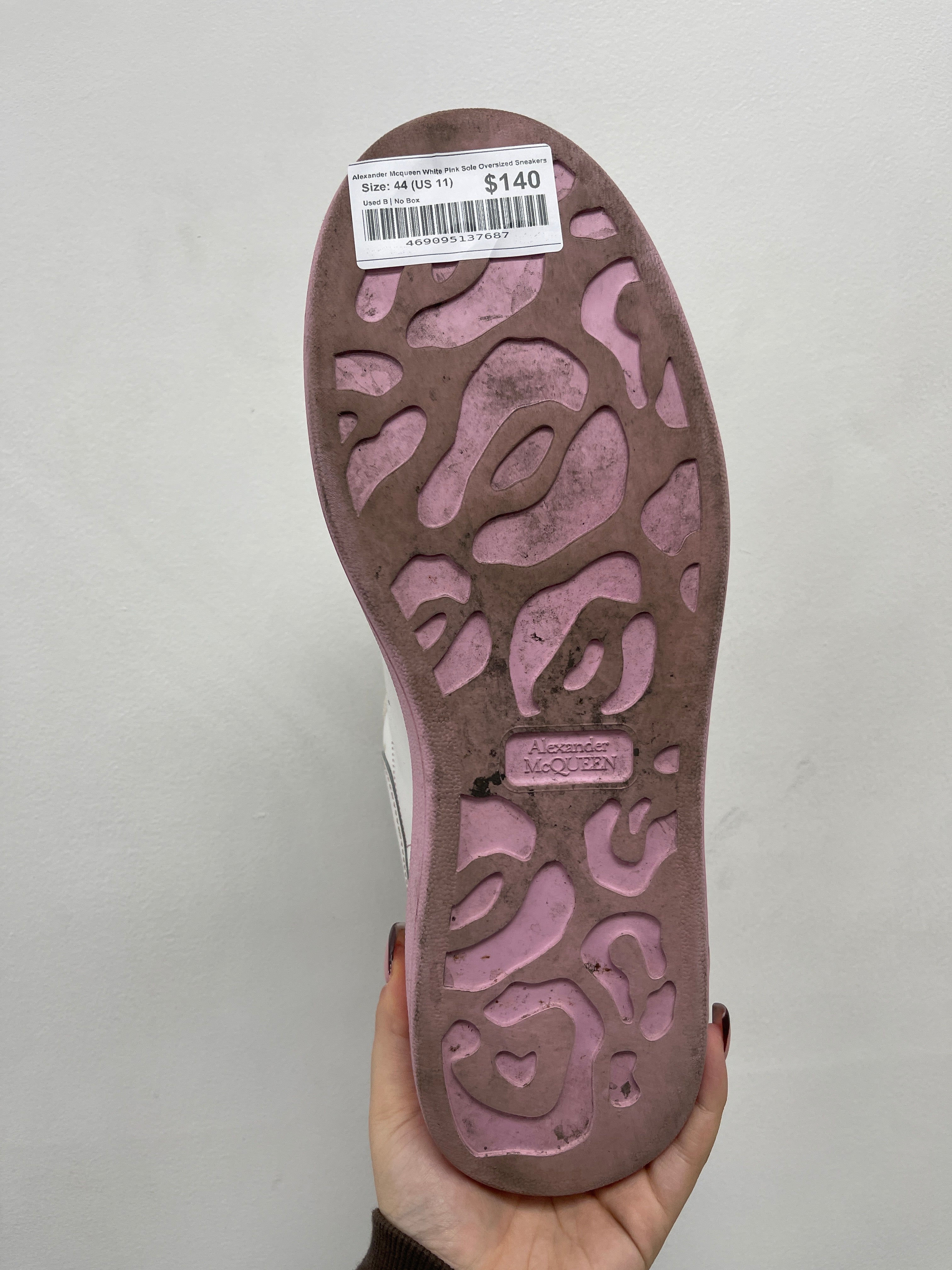 Alexander Mcqueen White Pink Sole Oversized Sneakers