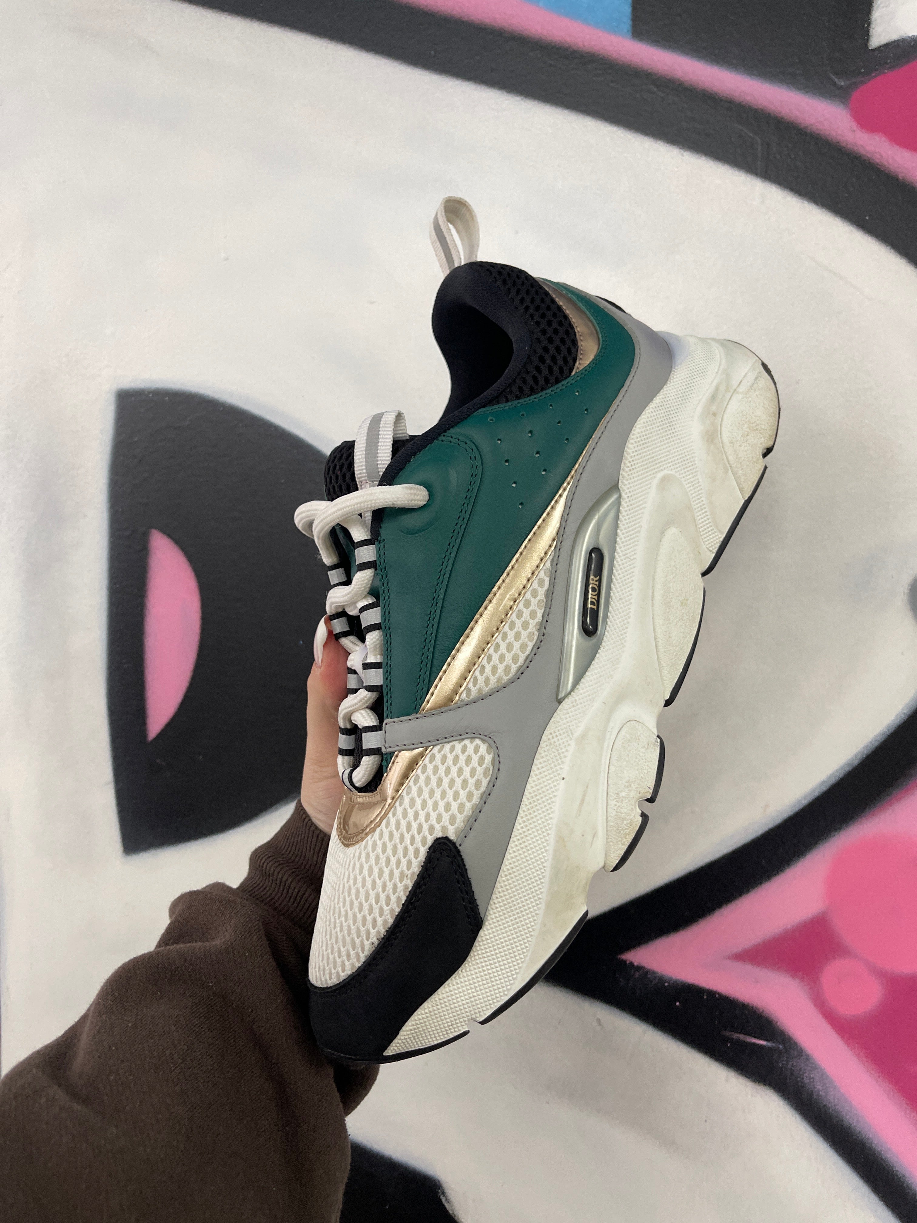 Dior B22 Green Gold Sneakers