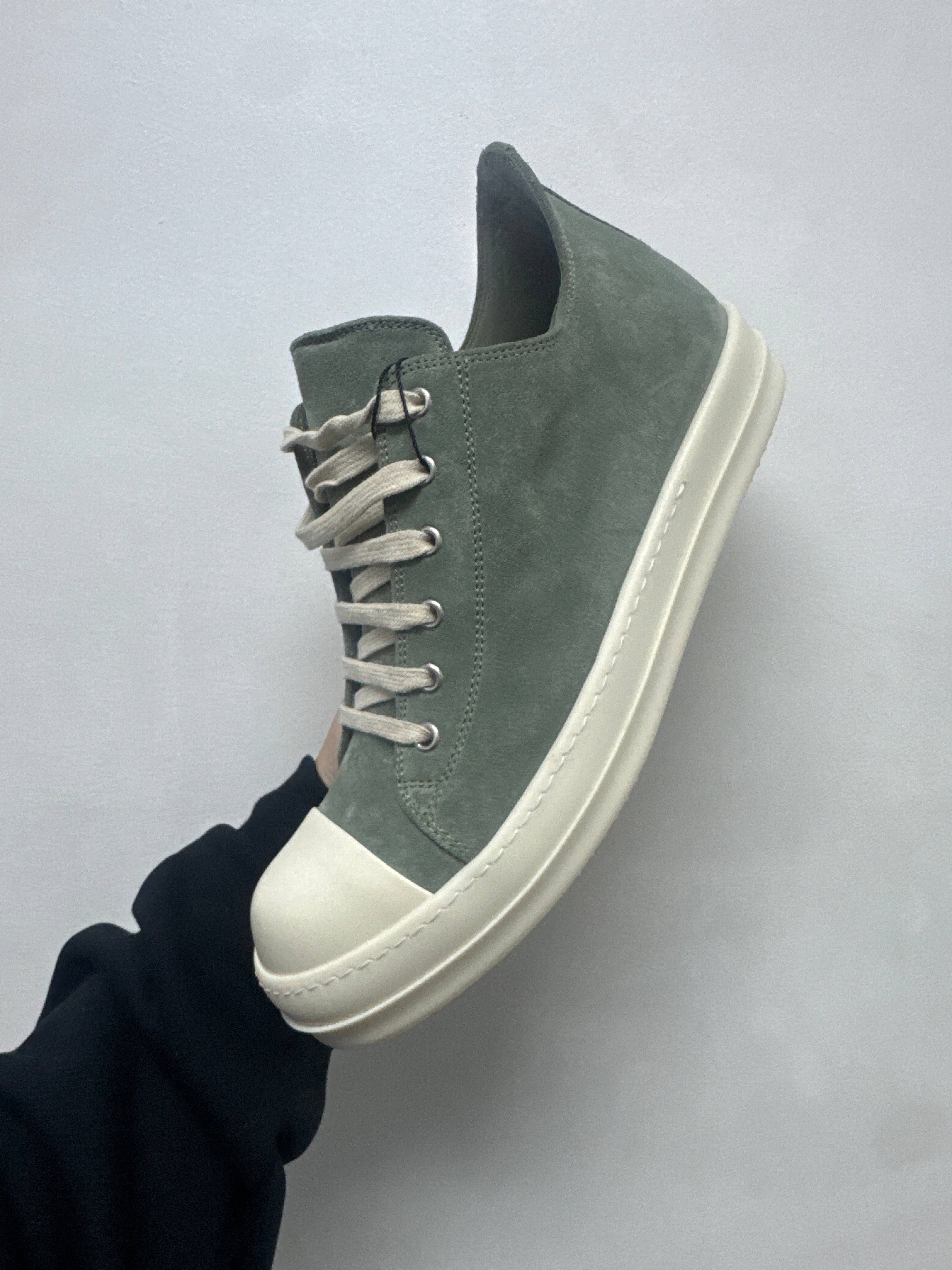 Rick Owens Celadon Green Ramone Low Sneakers