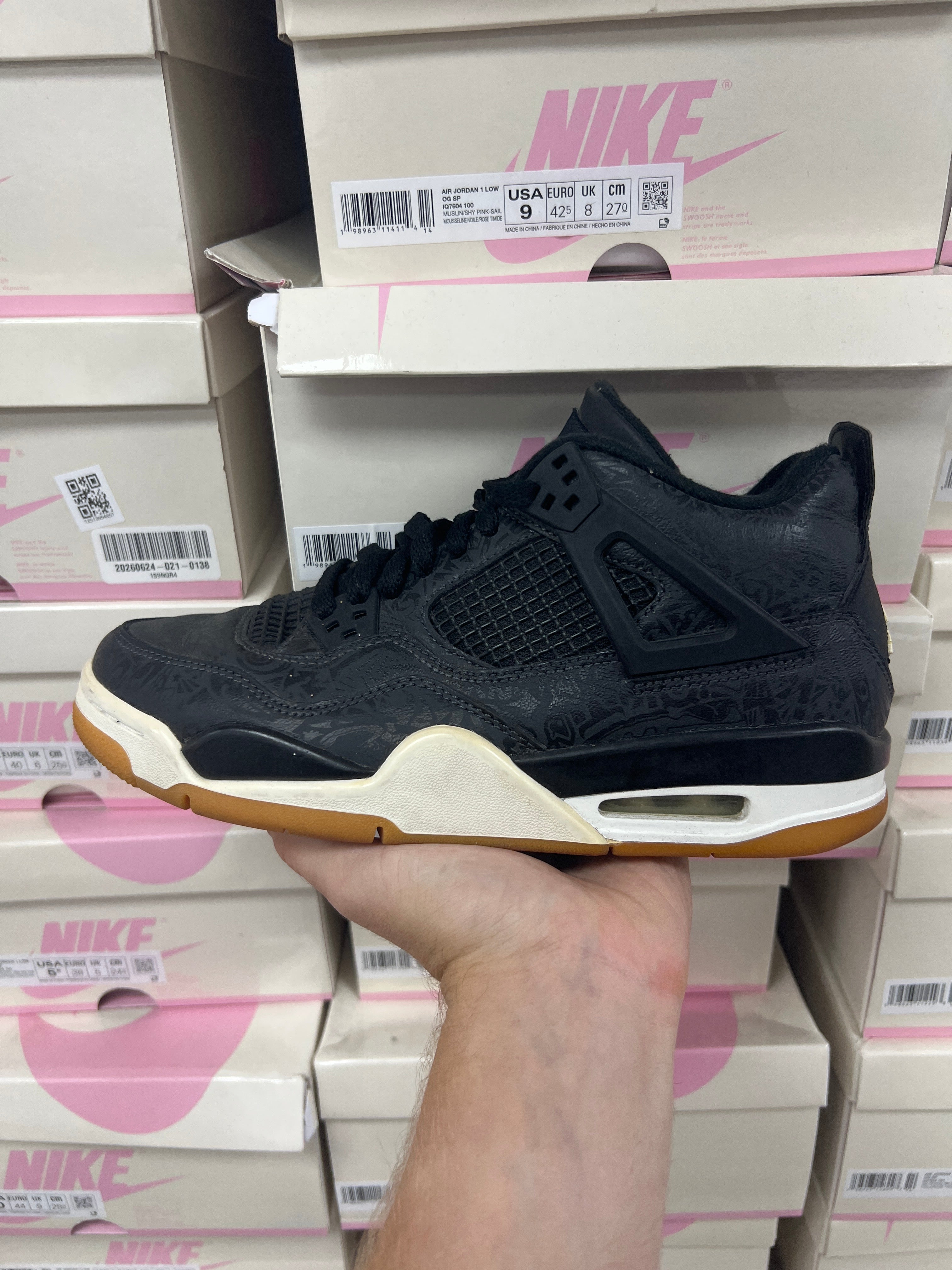 Jordan 4 Black Laser Sneakers