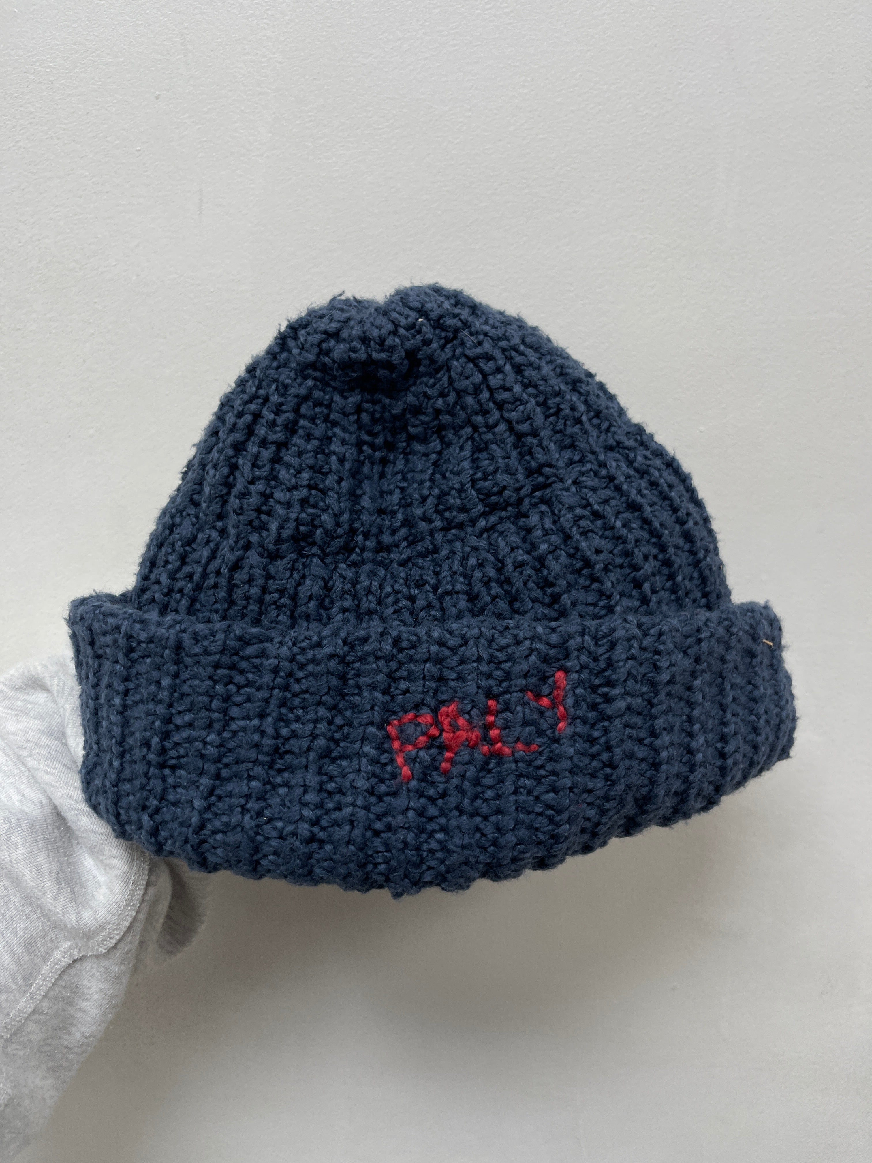 Paly Navy Red Knit Beanie