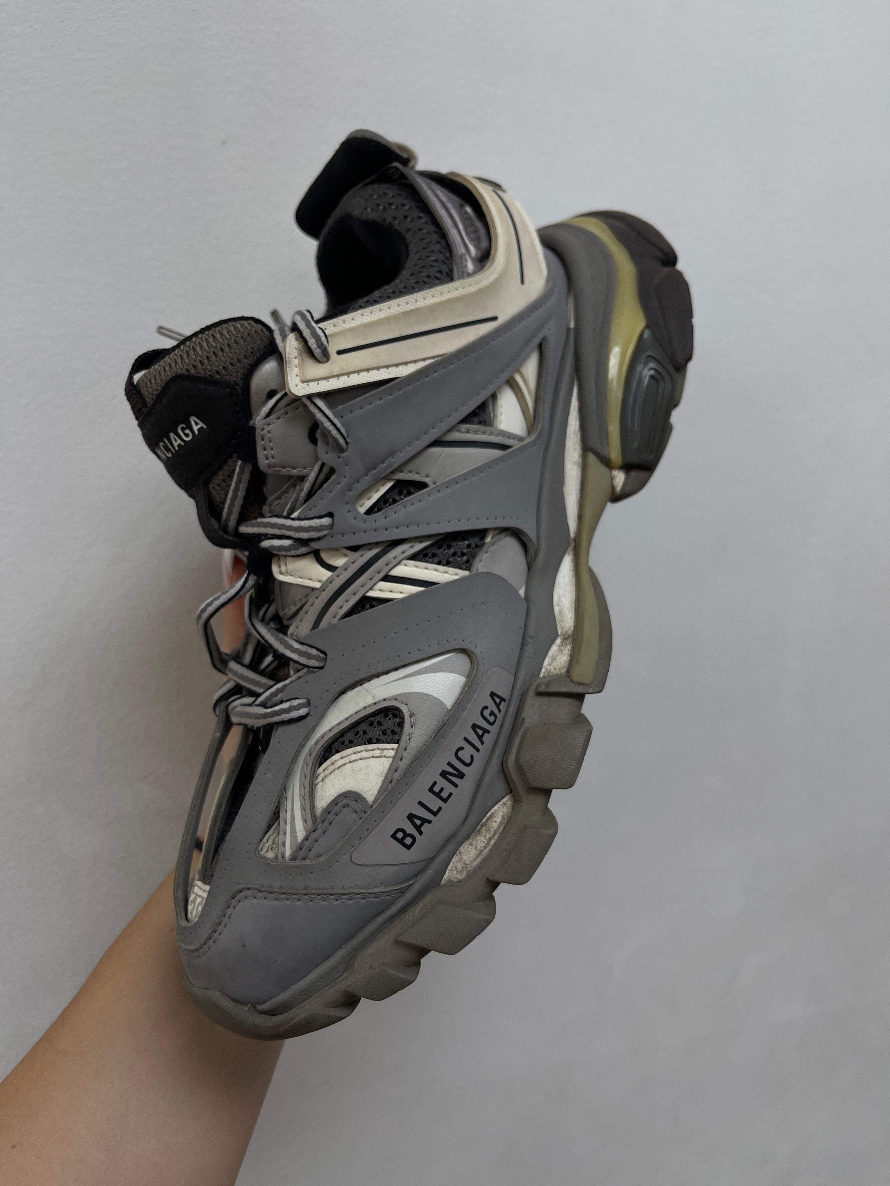 Balenciaga Grey White Track Sneakers