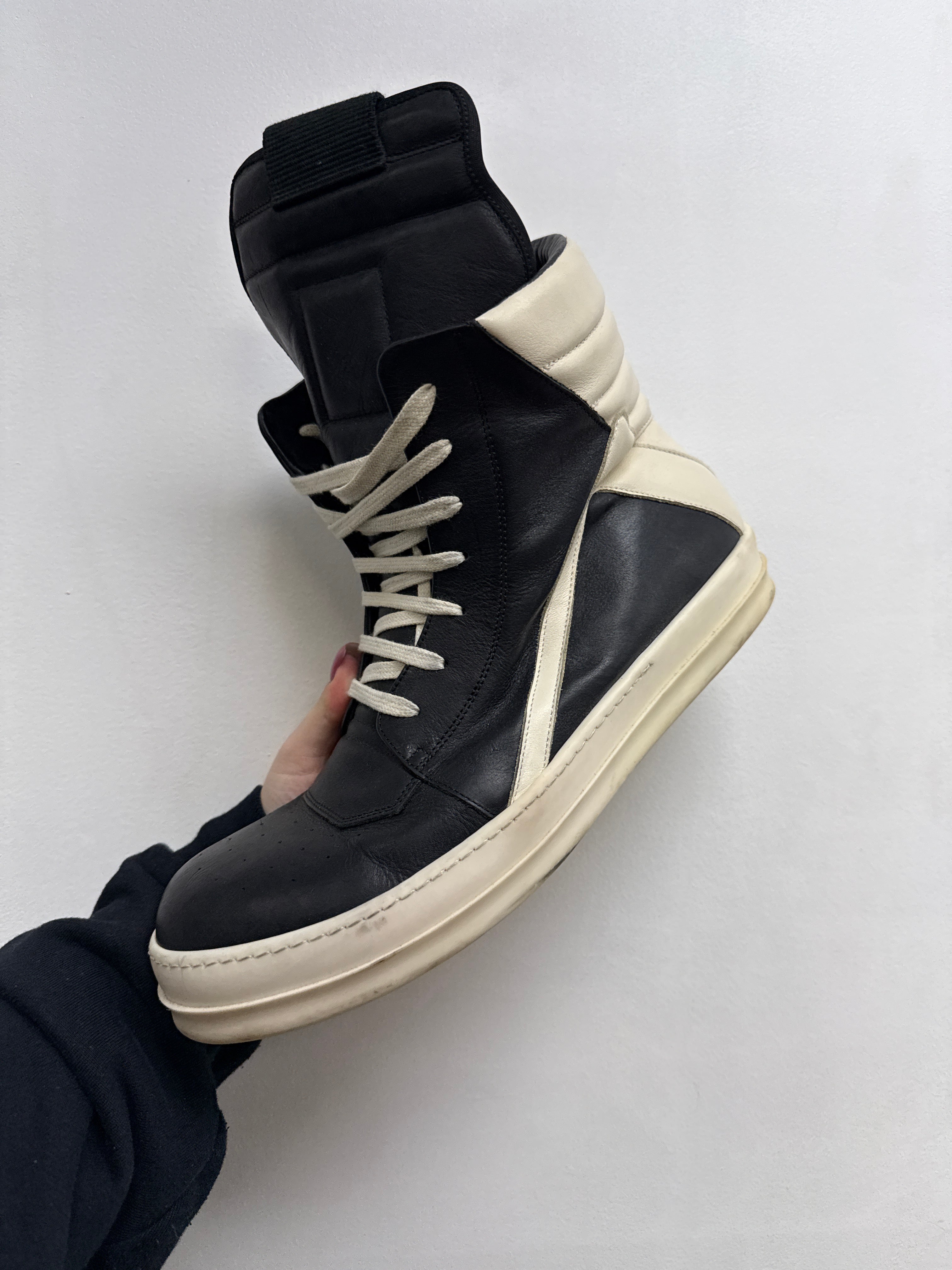 Rick Owens Black Geo Basket Sneakers