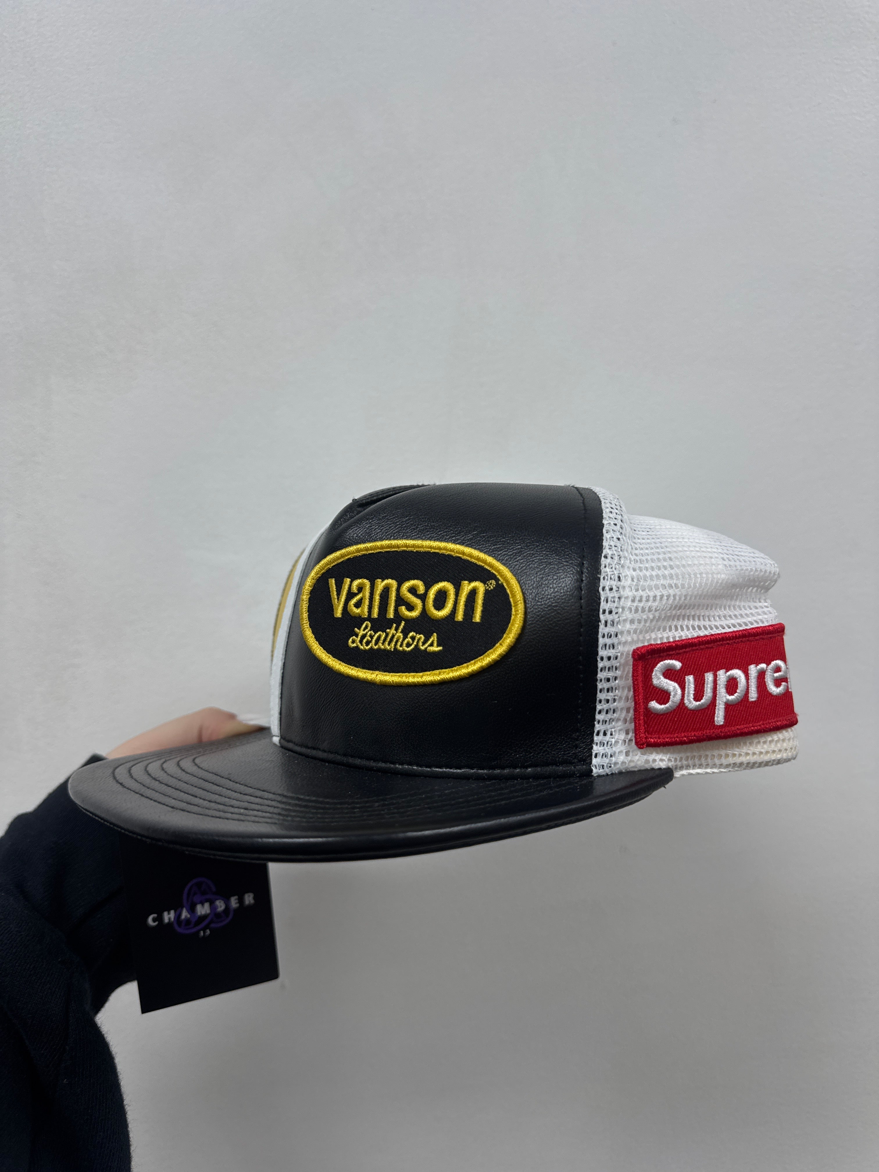 Supreme Black Yellow Vanson Hat