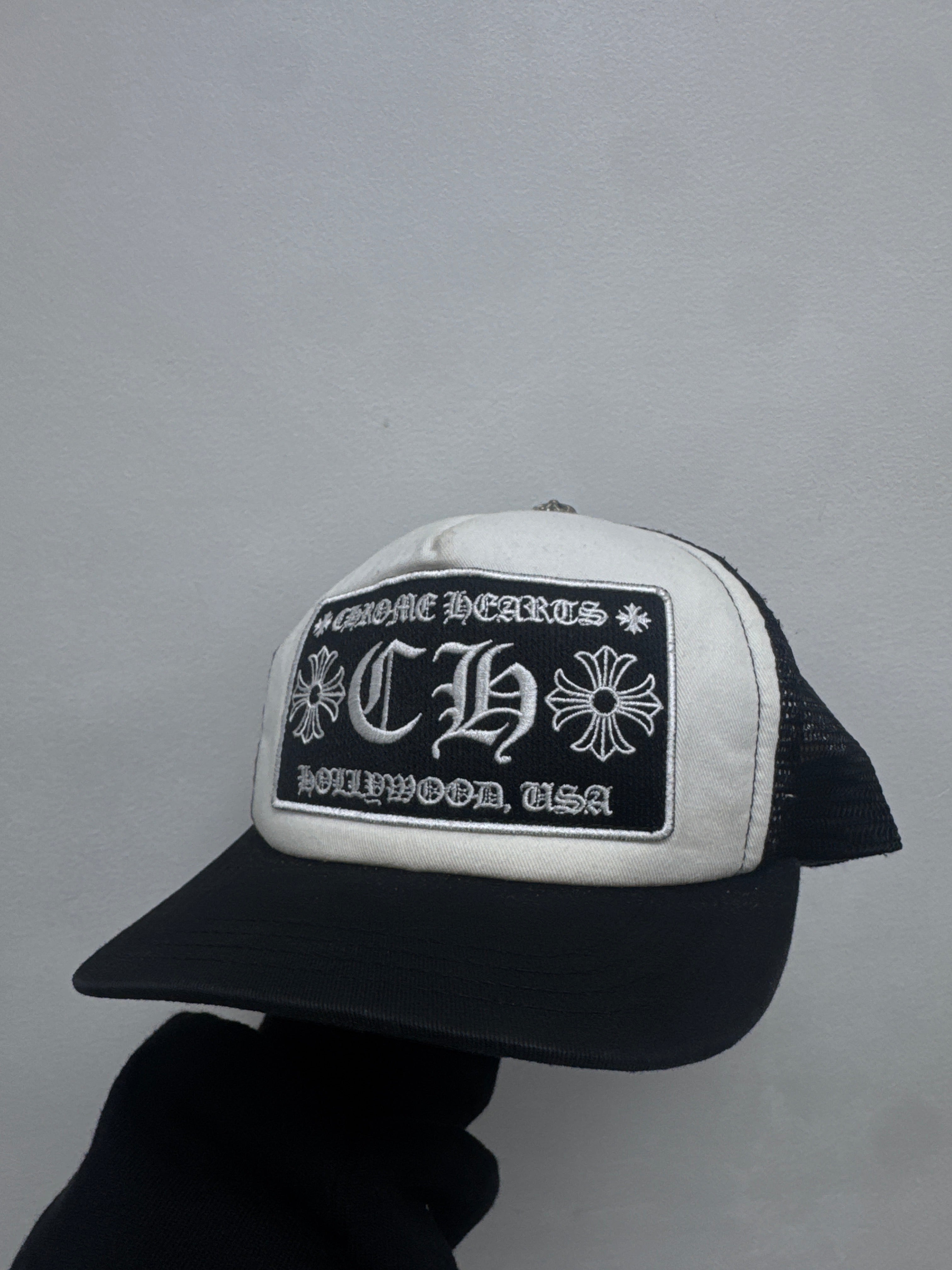 Chrome Hearts White CH Hollywood Trucker Hat