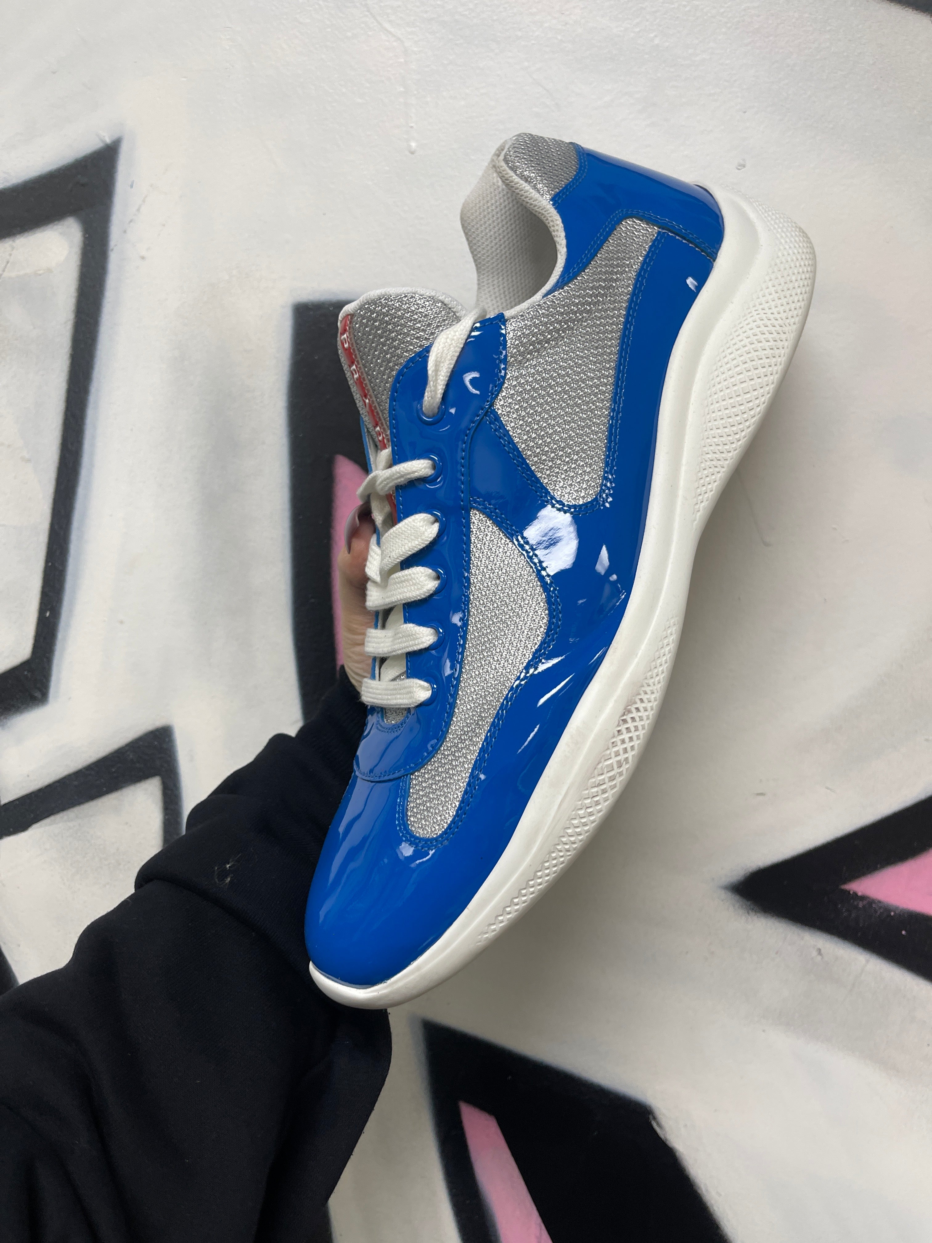 Prada Blue White Cup Sneakers