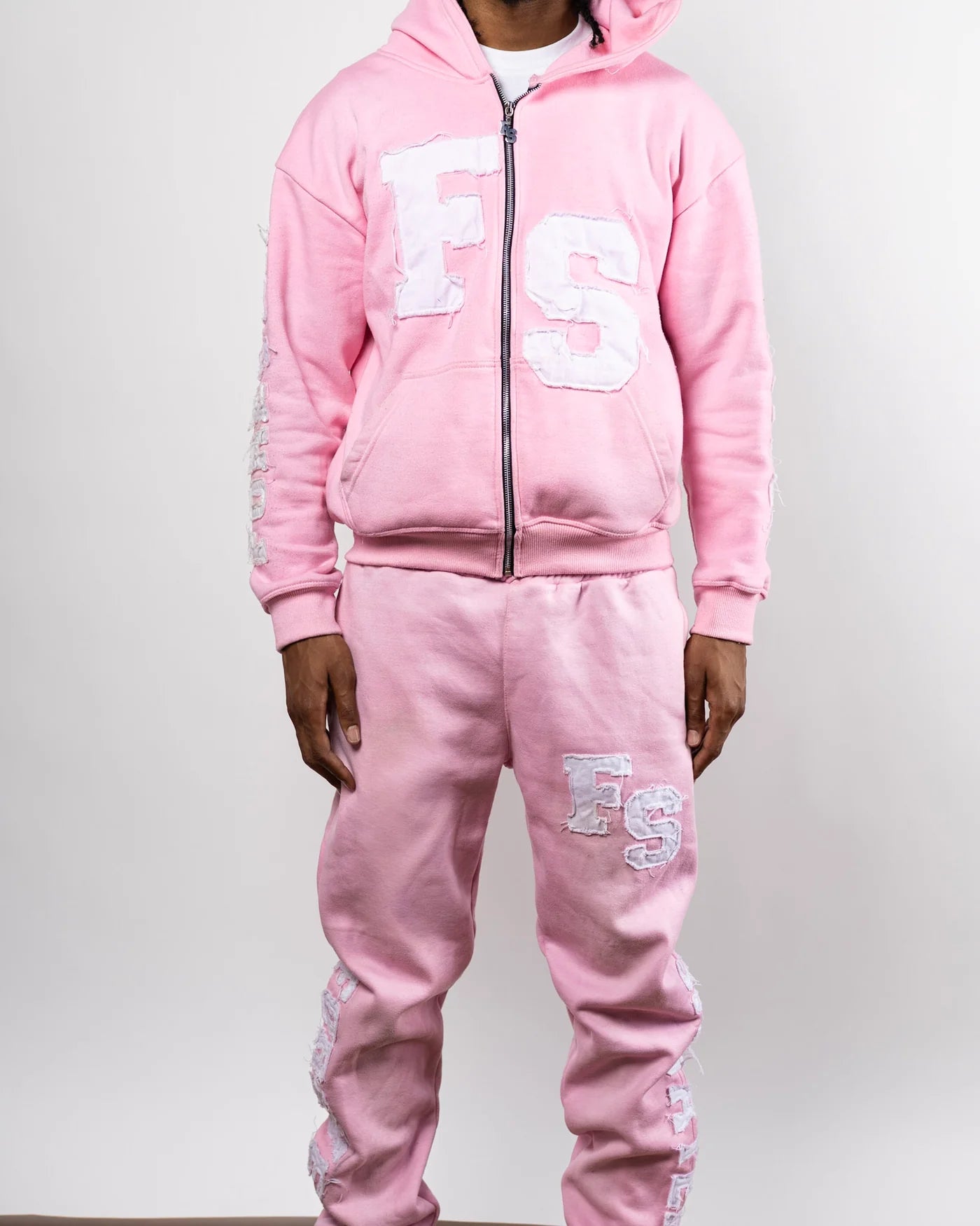 Forever Situated 'Logo' Pink & White Sweatsuit