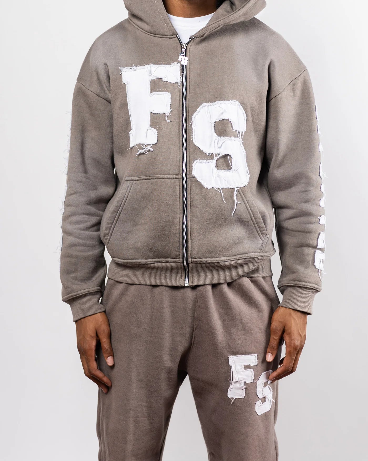 Forever Situated 'Logo' Grey & White Sweatsuit