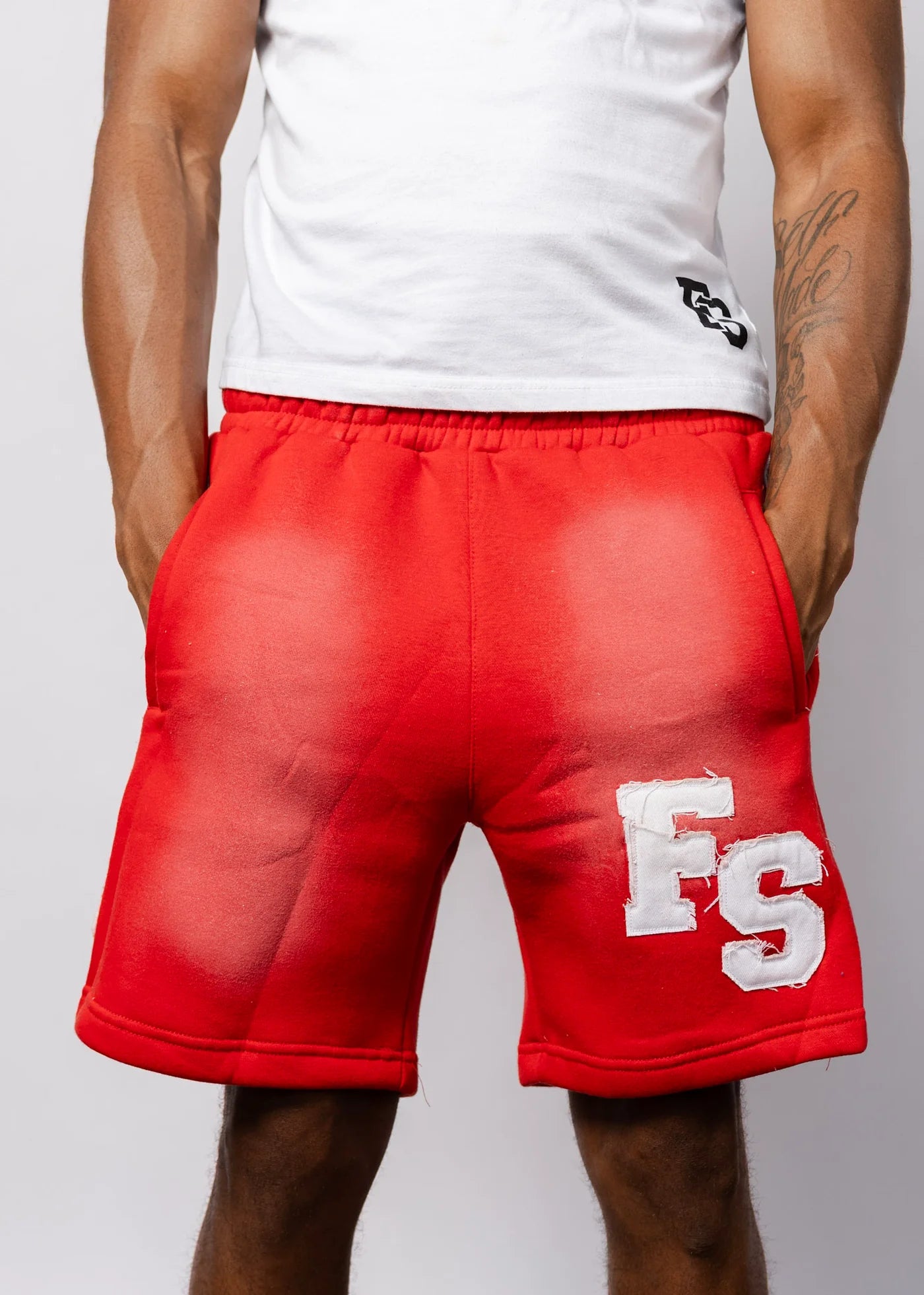 Forever Situated 'Logo' Red Shorts