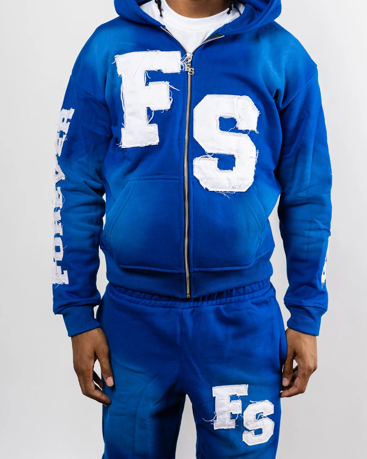Forever Situated 'Logo' Royal Blue & White Sweatsuit