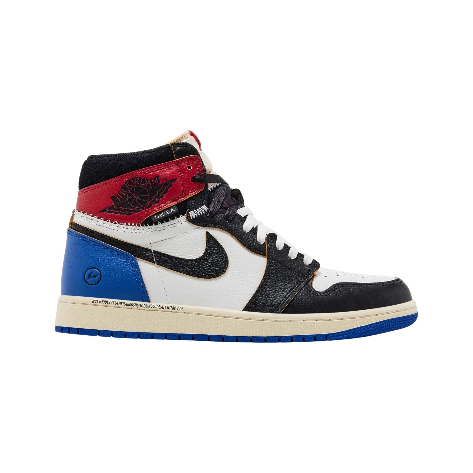 Fragment Design x Union LA x Air Jordan 1 'Varsity Red Sport Royal' Red & White Sneakers