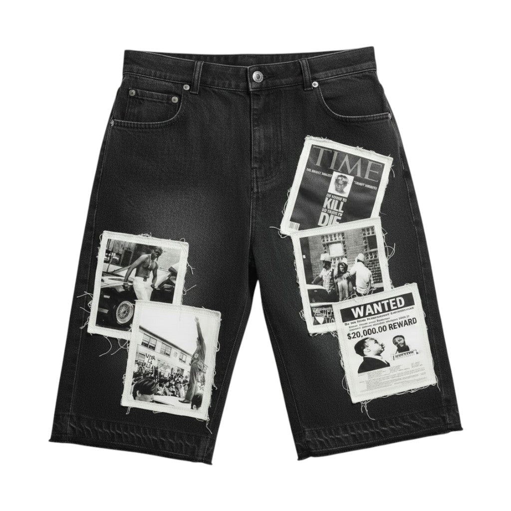 Fraternal Desires 'WATTBA' Black Jeans Shorts