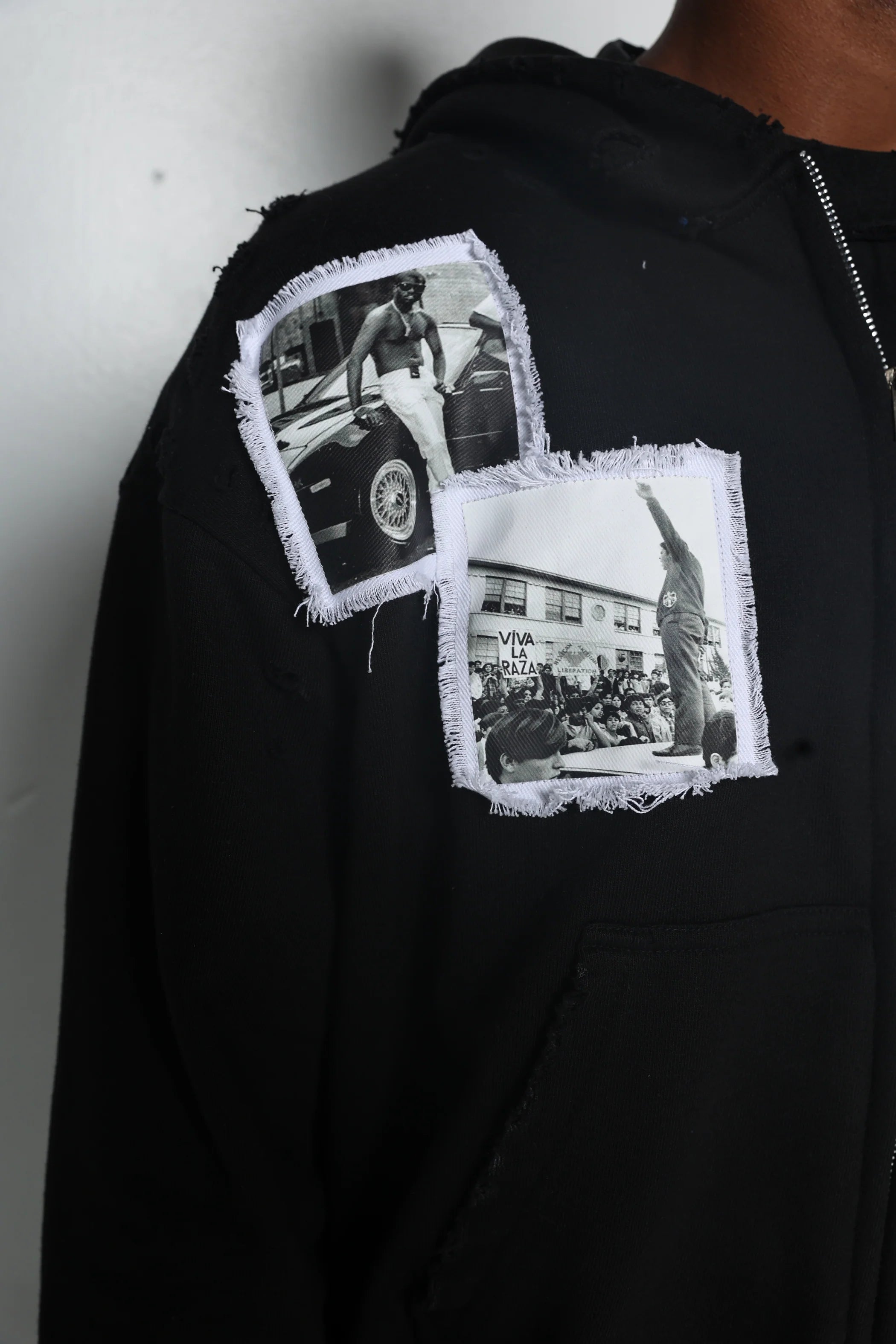 Fraternal Desires 'WATTBA' Black Zip Up Hoodie