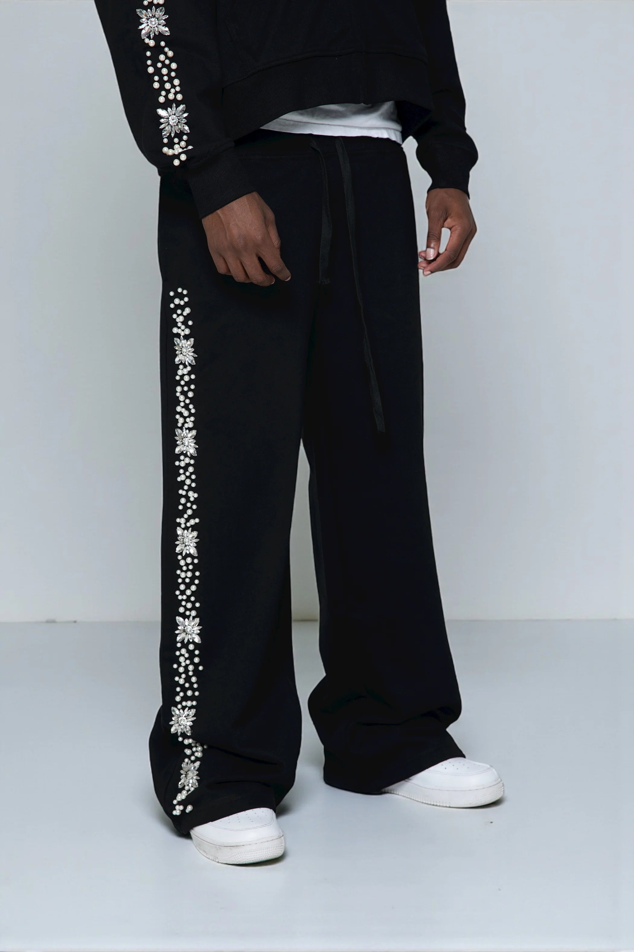 Fraternal Desires 'What the Pearl' Black Sweats
