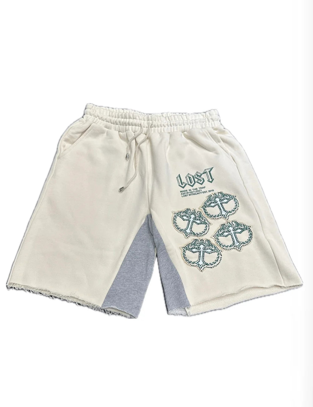LOST Intricacy MITT Cream & Green Shorts