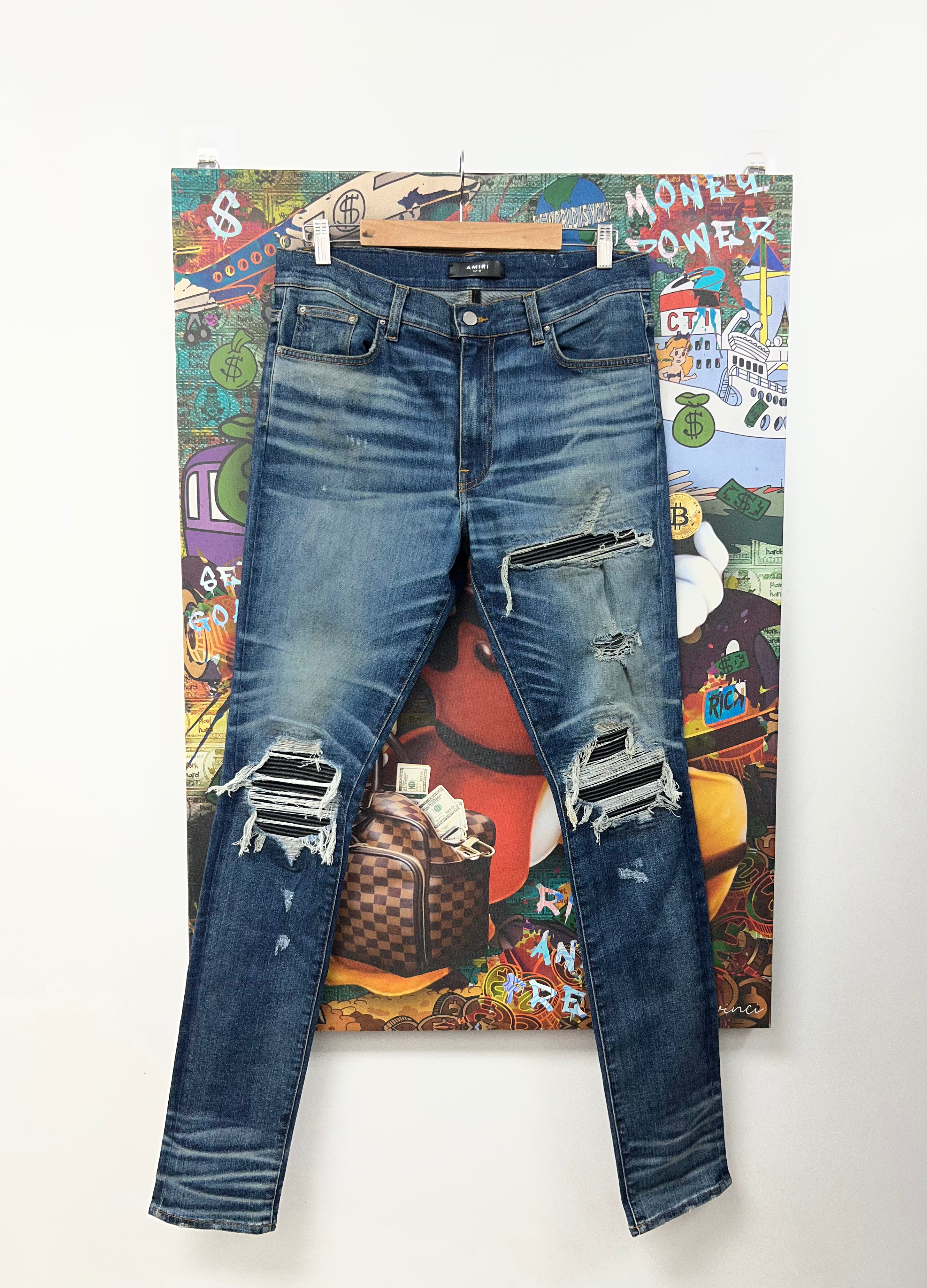 Amiri MX1 Vintage Deep Classic Black Patch Jeans