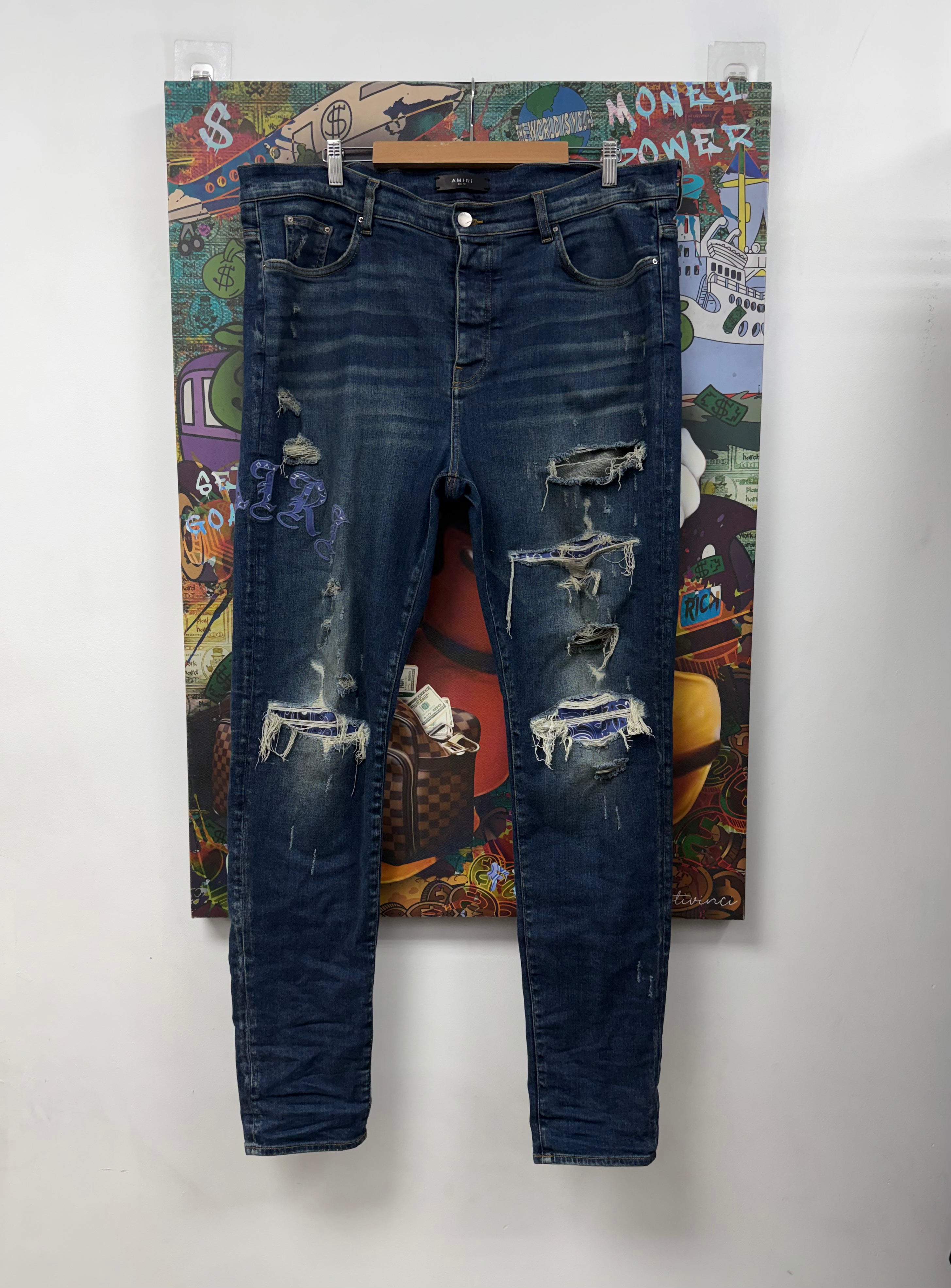 Amiri Deep Classic Purple Old English Jeans