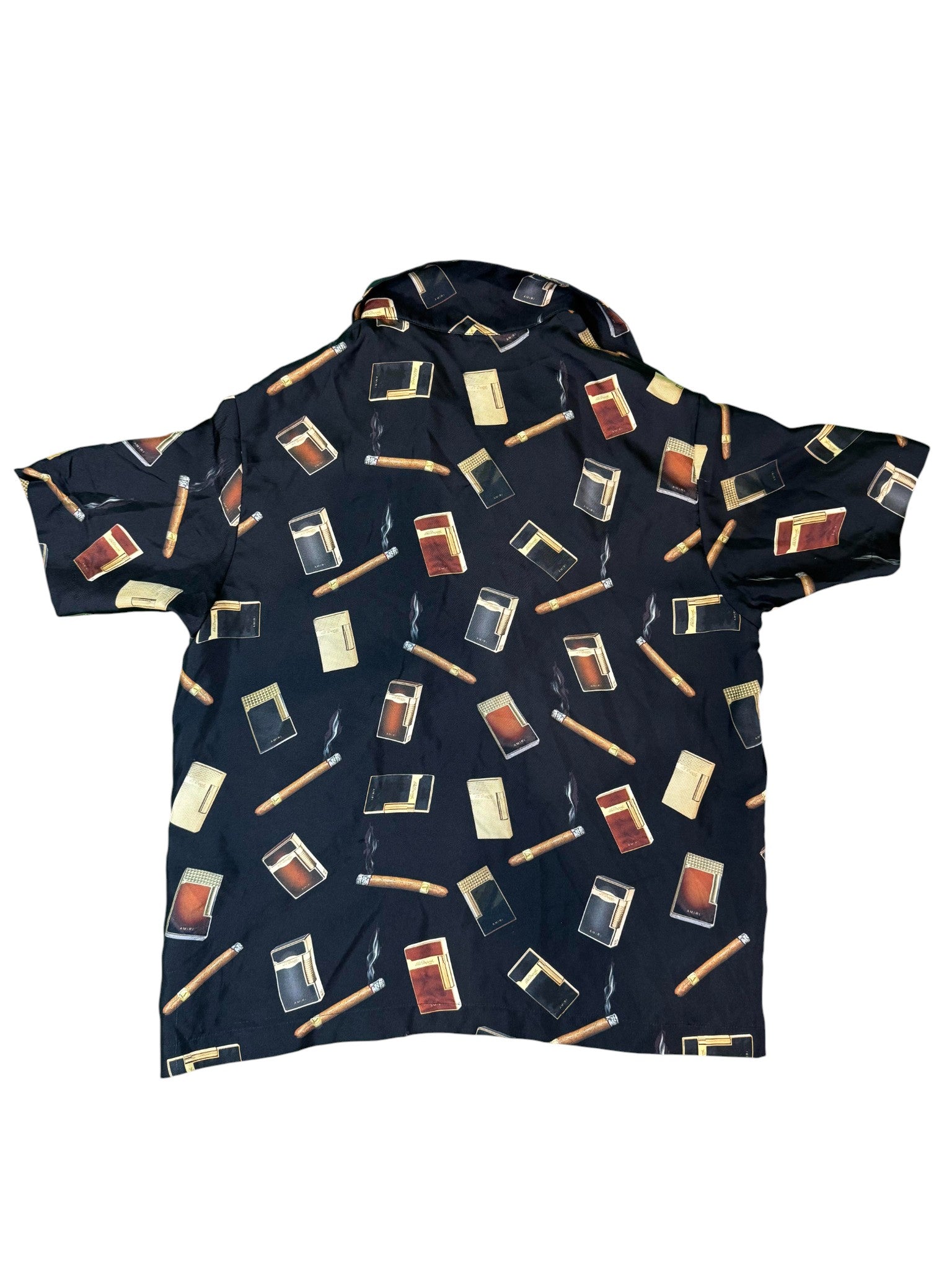 Amiri Silk Black Smoke Button Up