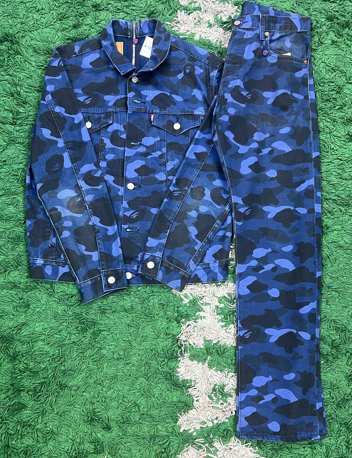 BAPE x Levi's Blue Camo Denim Set