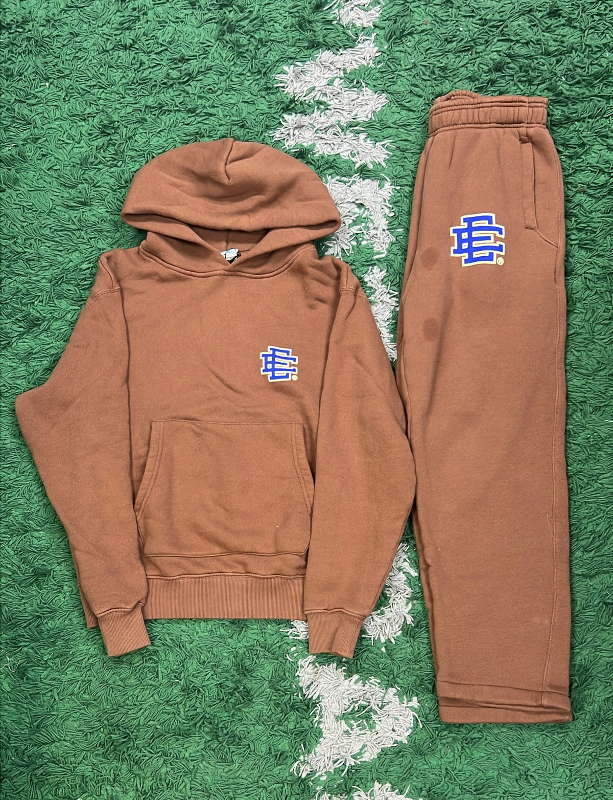 Eric Emanuel Brown Cream Blue Sweatsuit