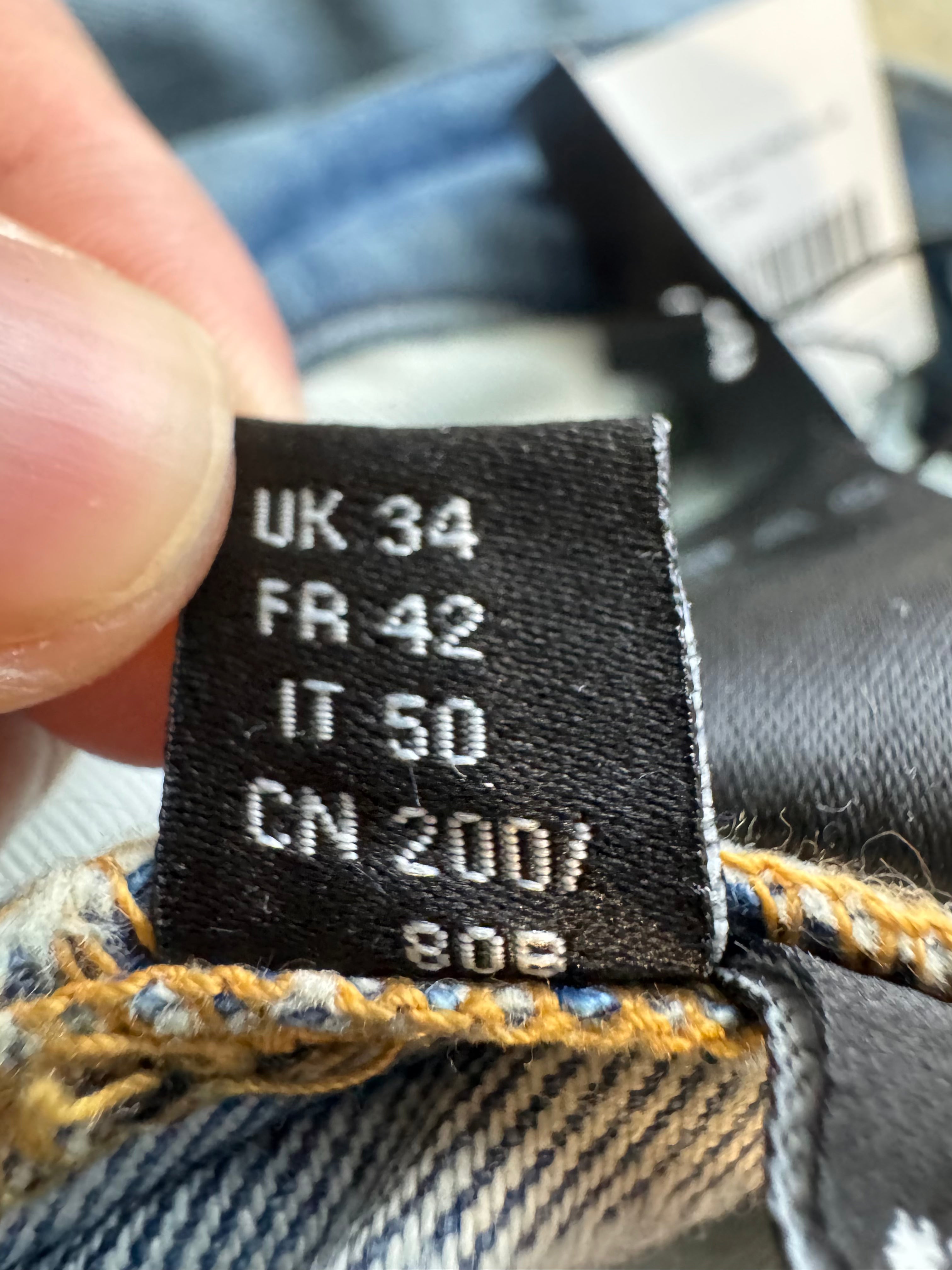 Amiri MX1 Green Plaid Patch Light Wash Blue Jeans