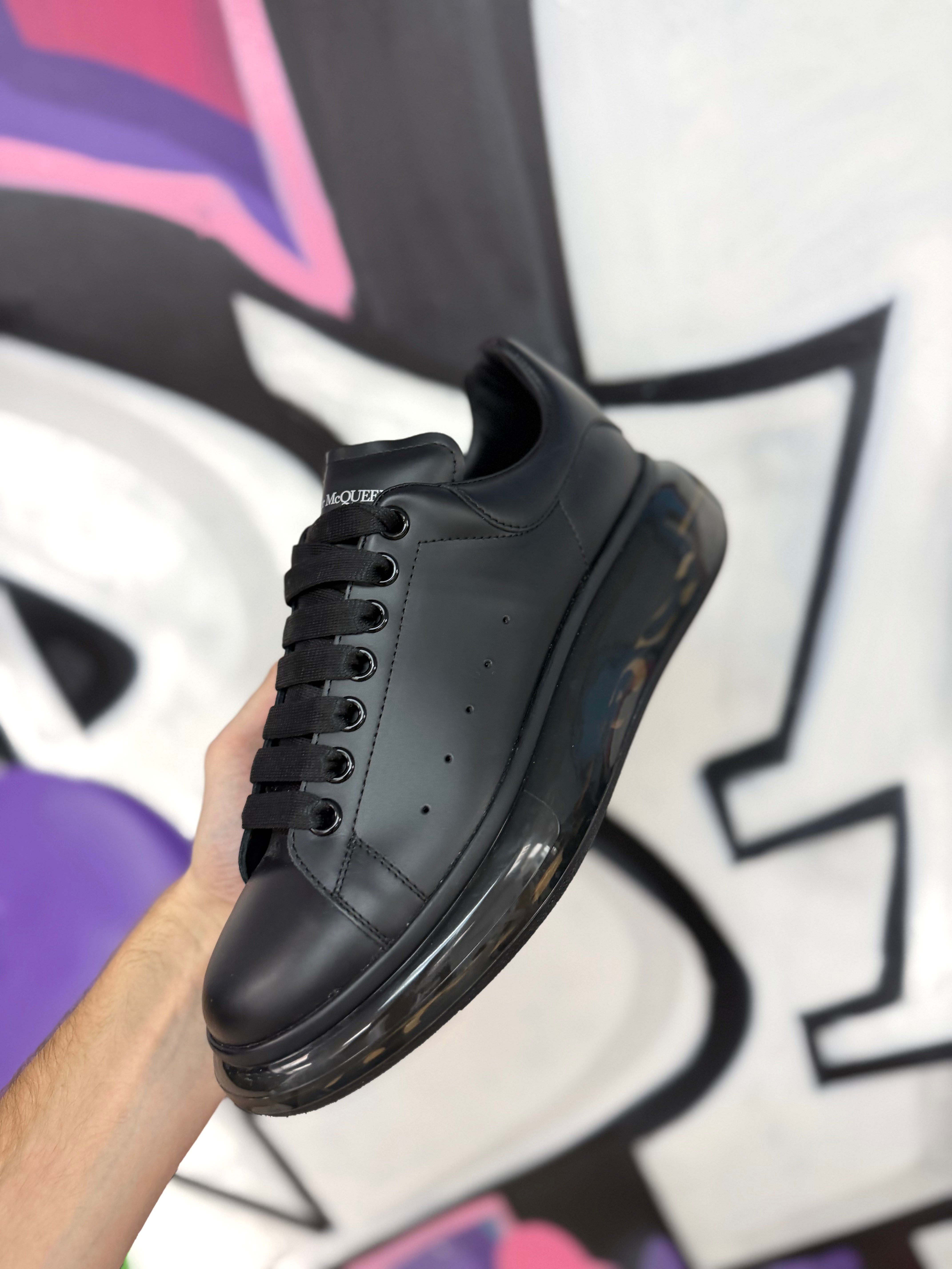Alexander Mcqueen Oversized Black Transluscent Sneakers